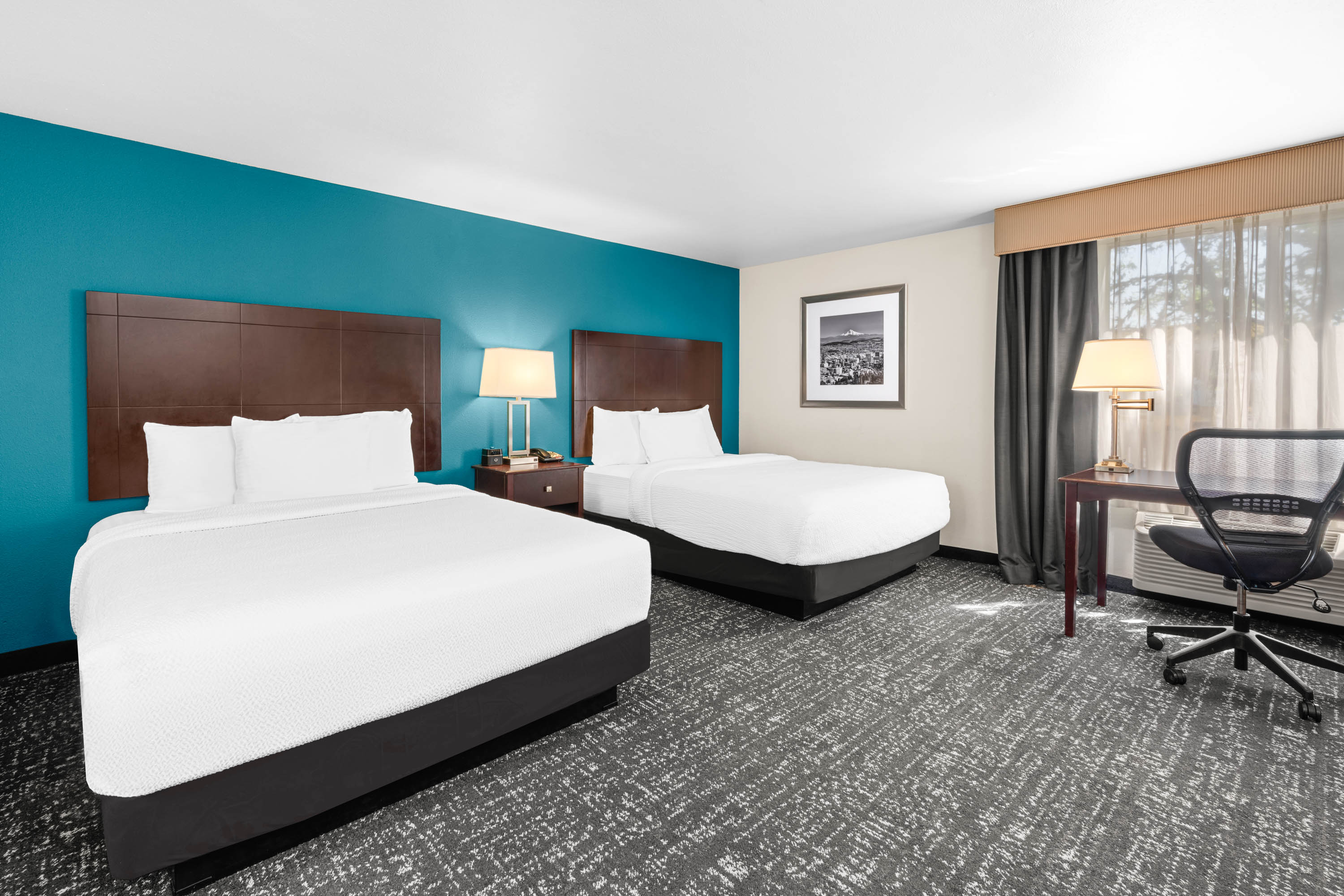 Guest room at the La Quinta Inn & Suites by Wyndham Portland NW in Portland, Oregon