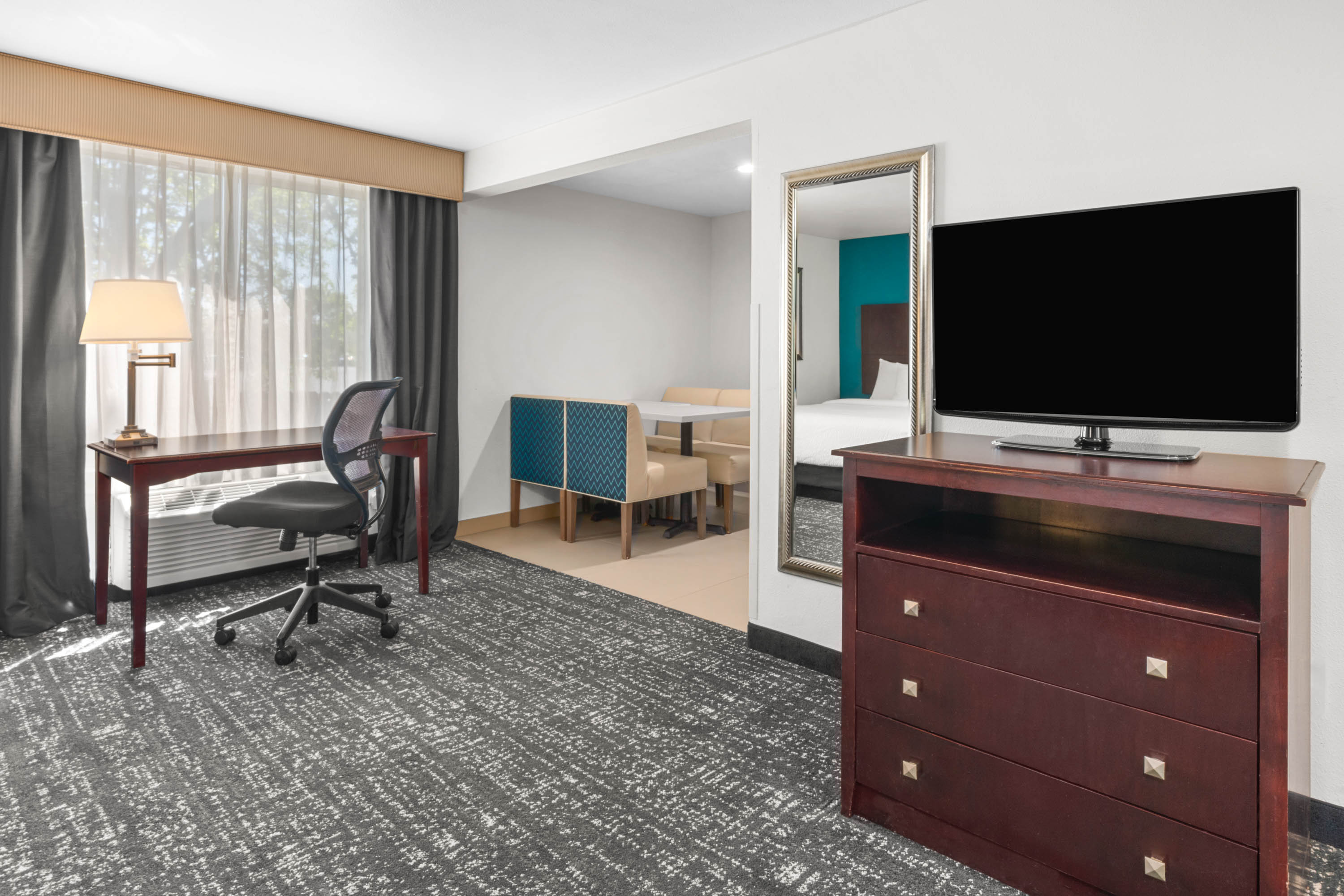 Guest room at the La Quinta Inn & Suites by Wyndham Portland NW in Portland, Oregon