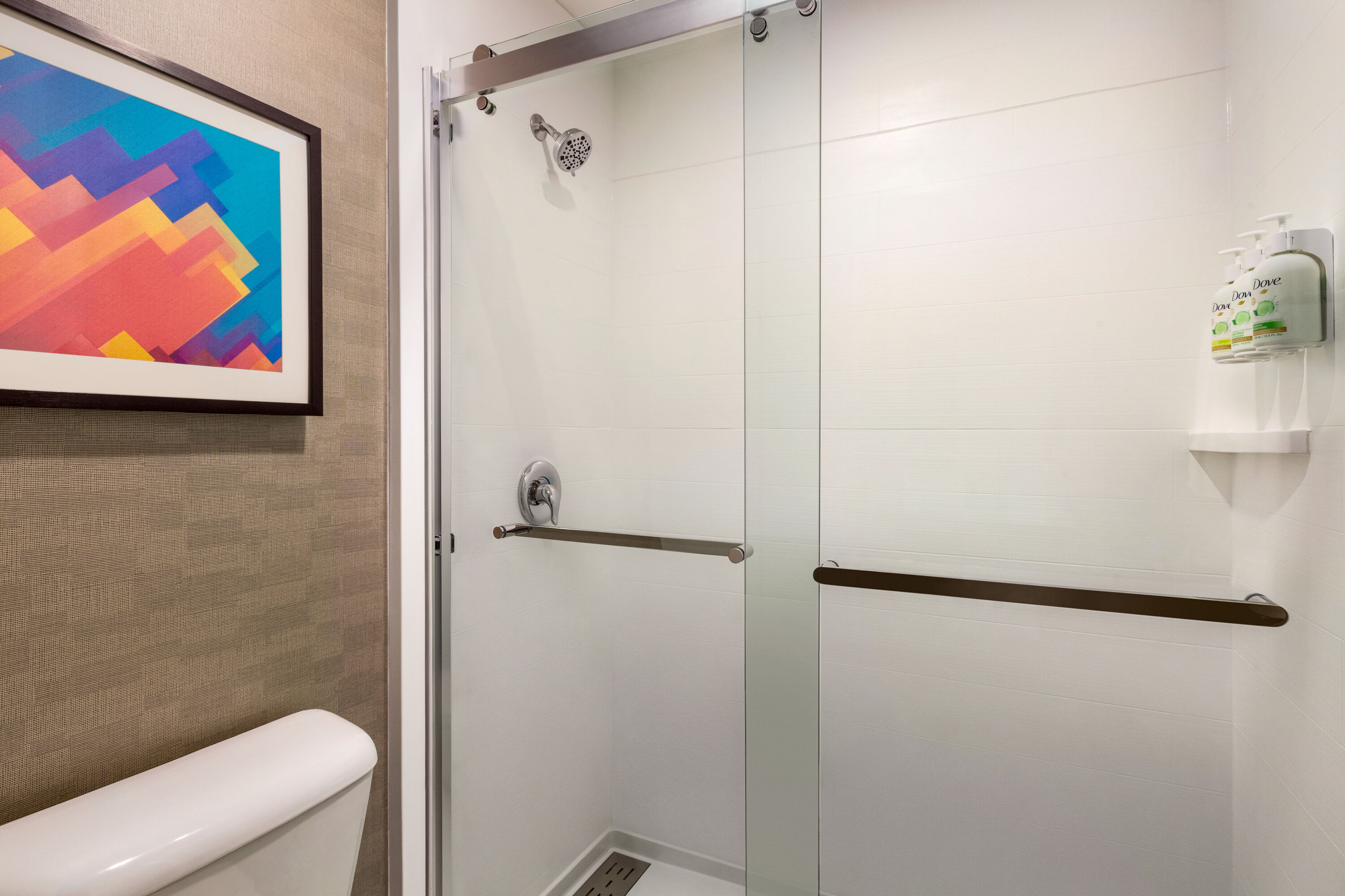 Guest room bath at the La Quinta Inn by Wyndham Columbia NE/Fort Jackson in Columbia, South Carolina