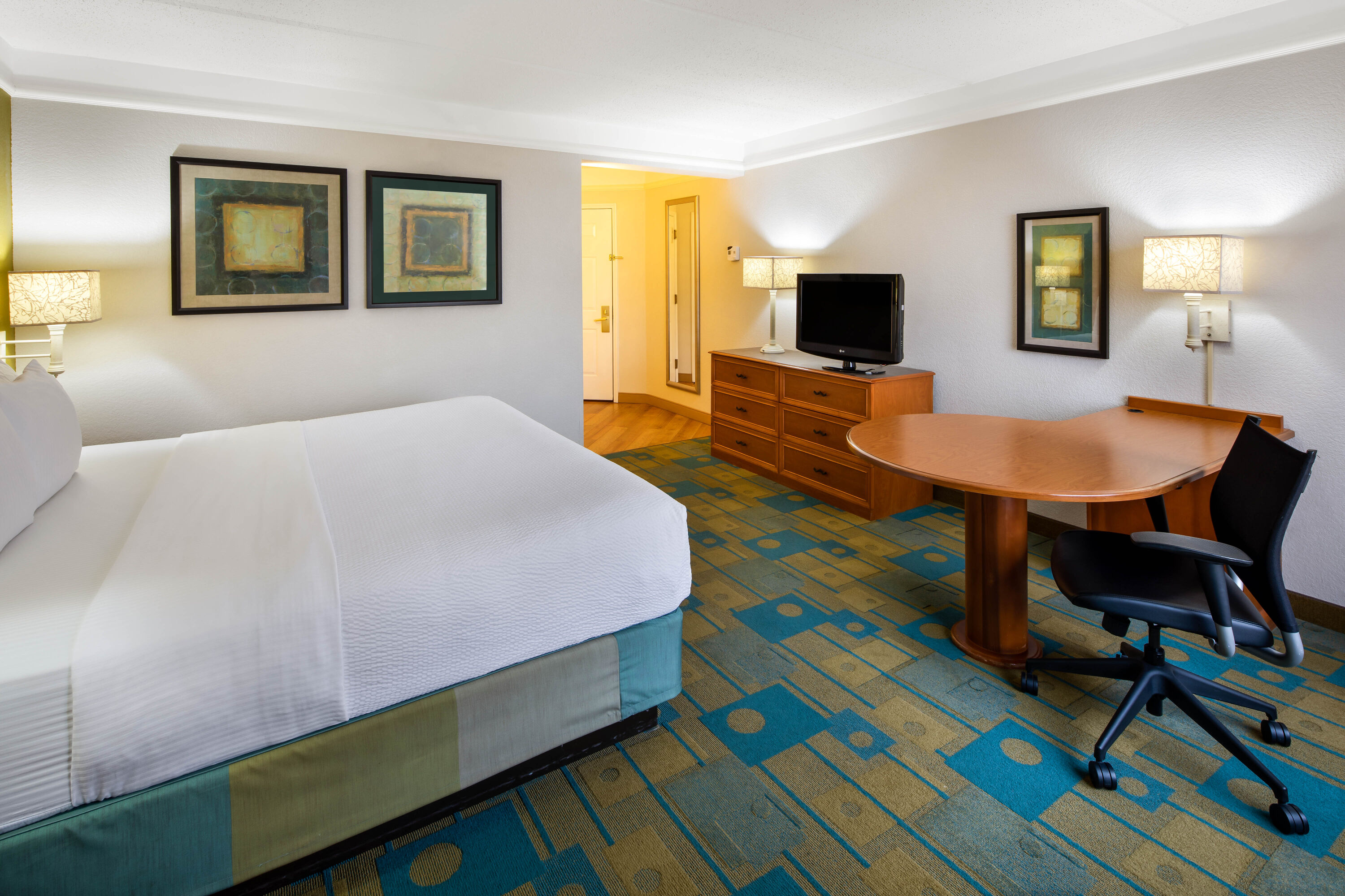 Guest room at the La Quinta Inn & Suites by Wyndham Greenville Haywood in Greenville, South Carolina