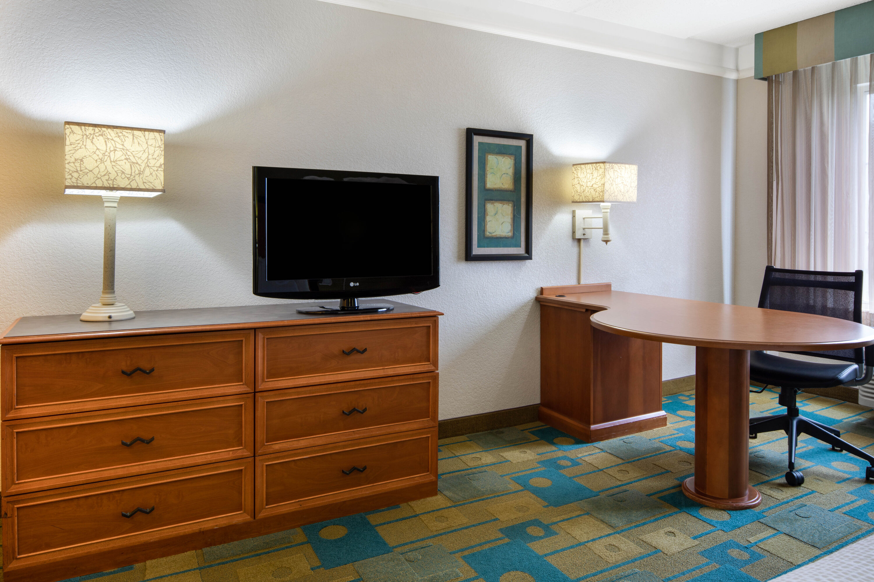 Guest room feature at the La Quinta Inn & Suites by Wyndham Greenville Haywood in Greenville, South Carolina