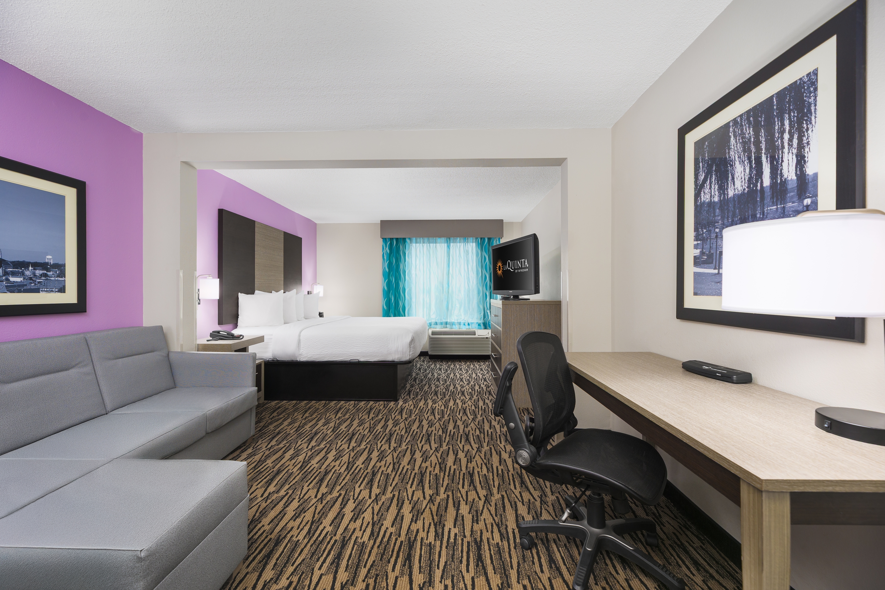 Guest room at the La Quinta Inn & Suites by Wyndham Clarksville in Clarksville, Tennessee