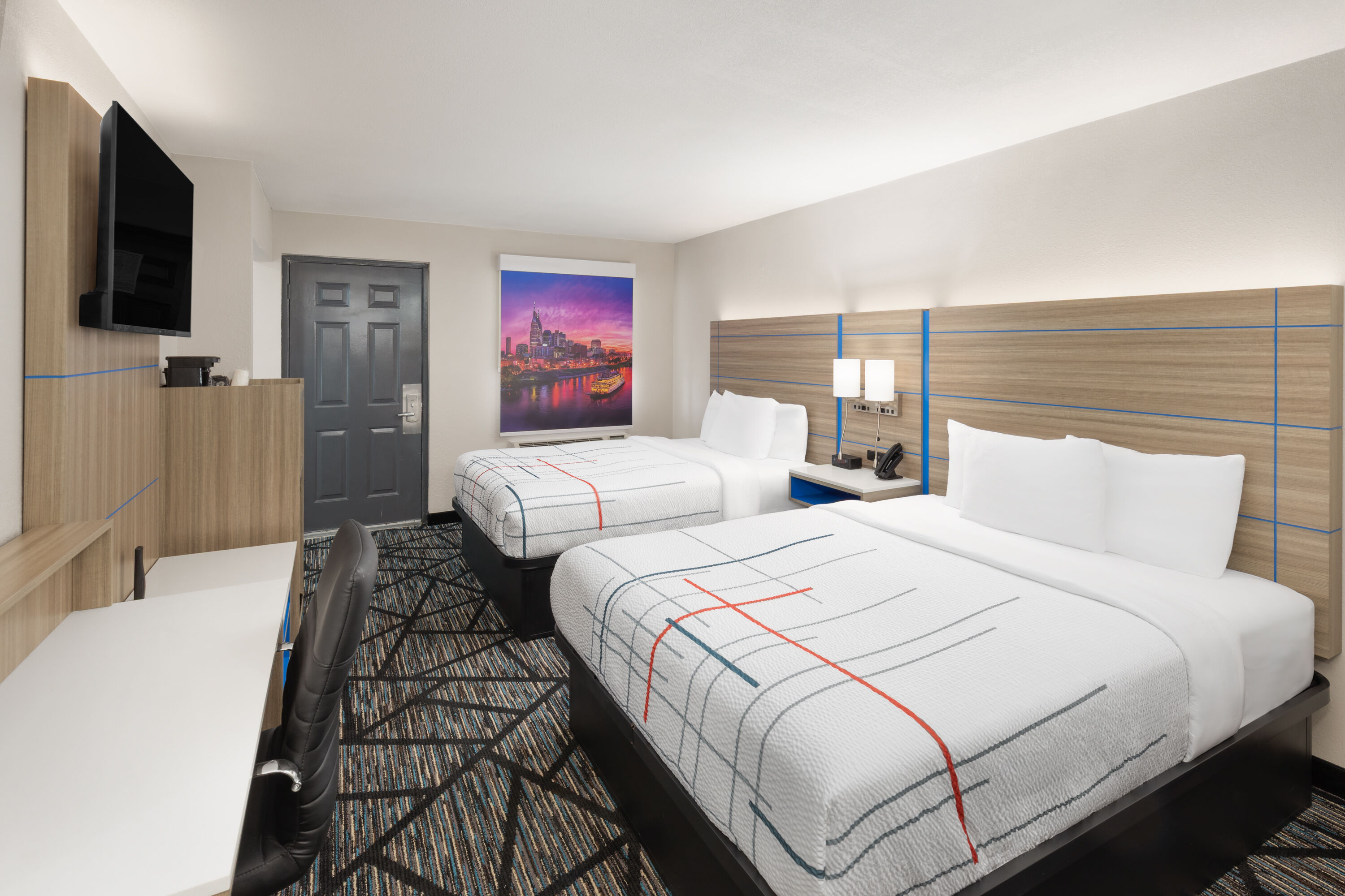 Guest room at the La Quinta Inn by Wyndham Nashville South in Nashville, Tennessee