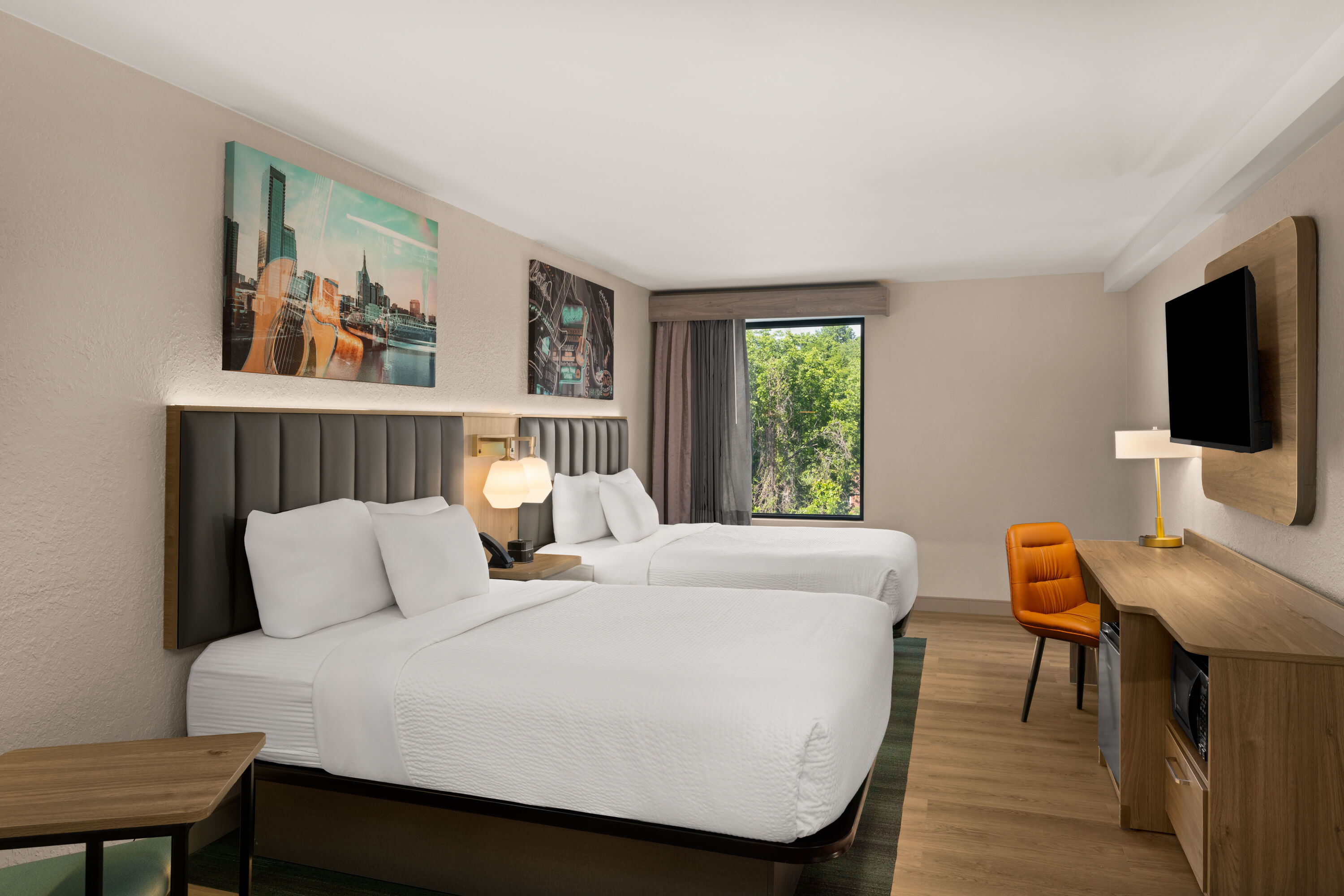 Guest room at the La Quinta Inn & Suites by Wyndham Nashville Airport/Opryland in Nashville, Tennessee