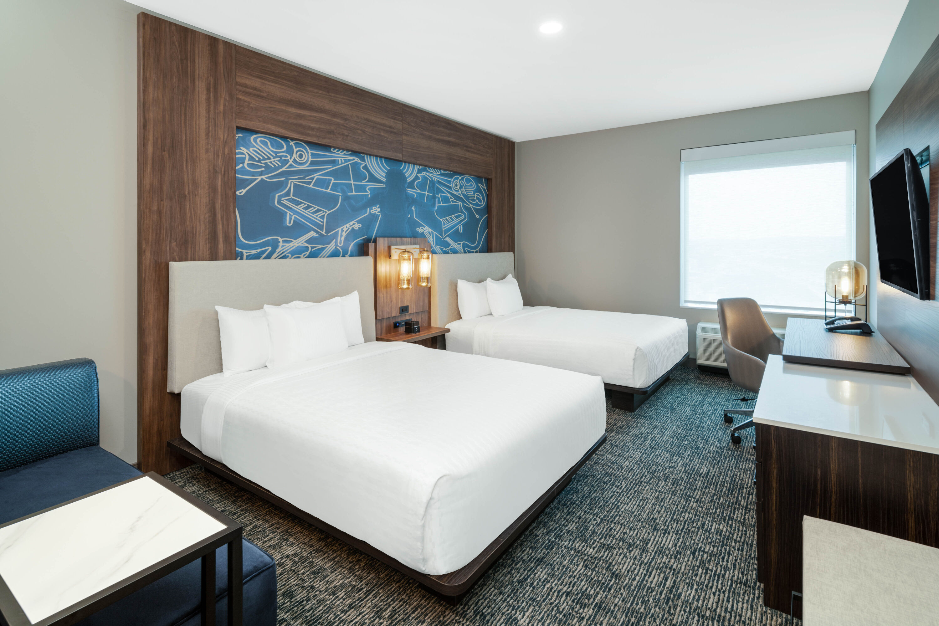 Guest room at the La Quinta Inn & Suites by Wyndham Nashville Downtown/Stadium in Nashville, Tennessee