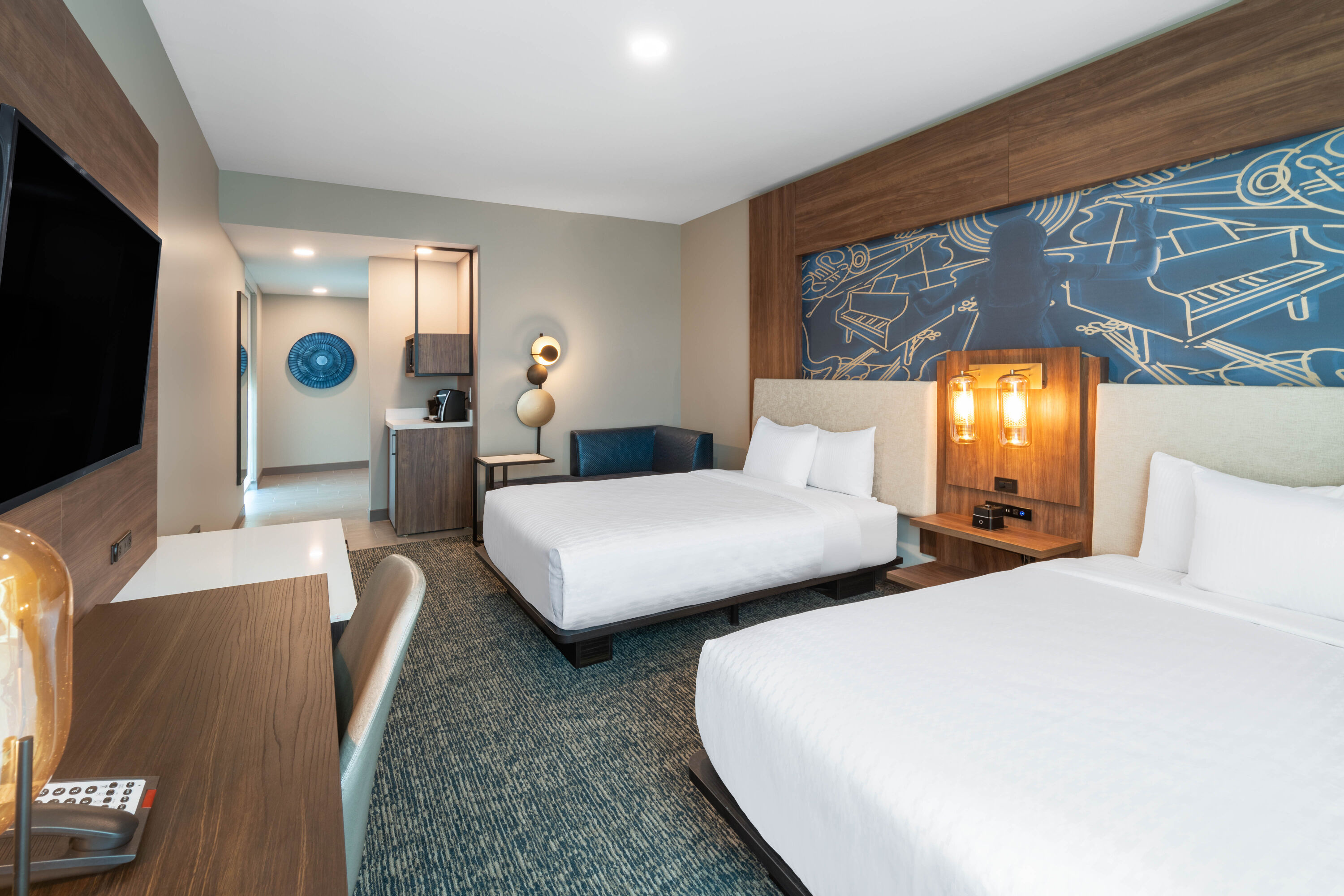 Guest room at the La Quinta Inn & Suites by Wyndham Nashville Downtown/Stadium in Nashville, Tennessee