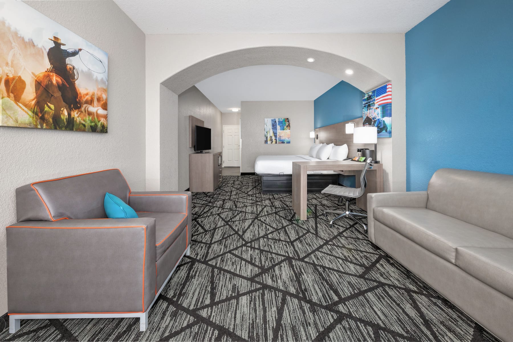 Guest room at the La Quinta Inn & Suites by Wyndham Alvarado in Alvarado, Texas