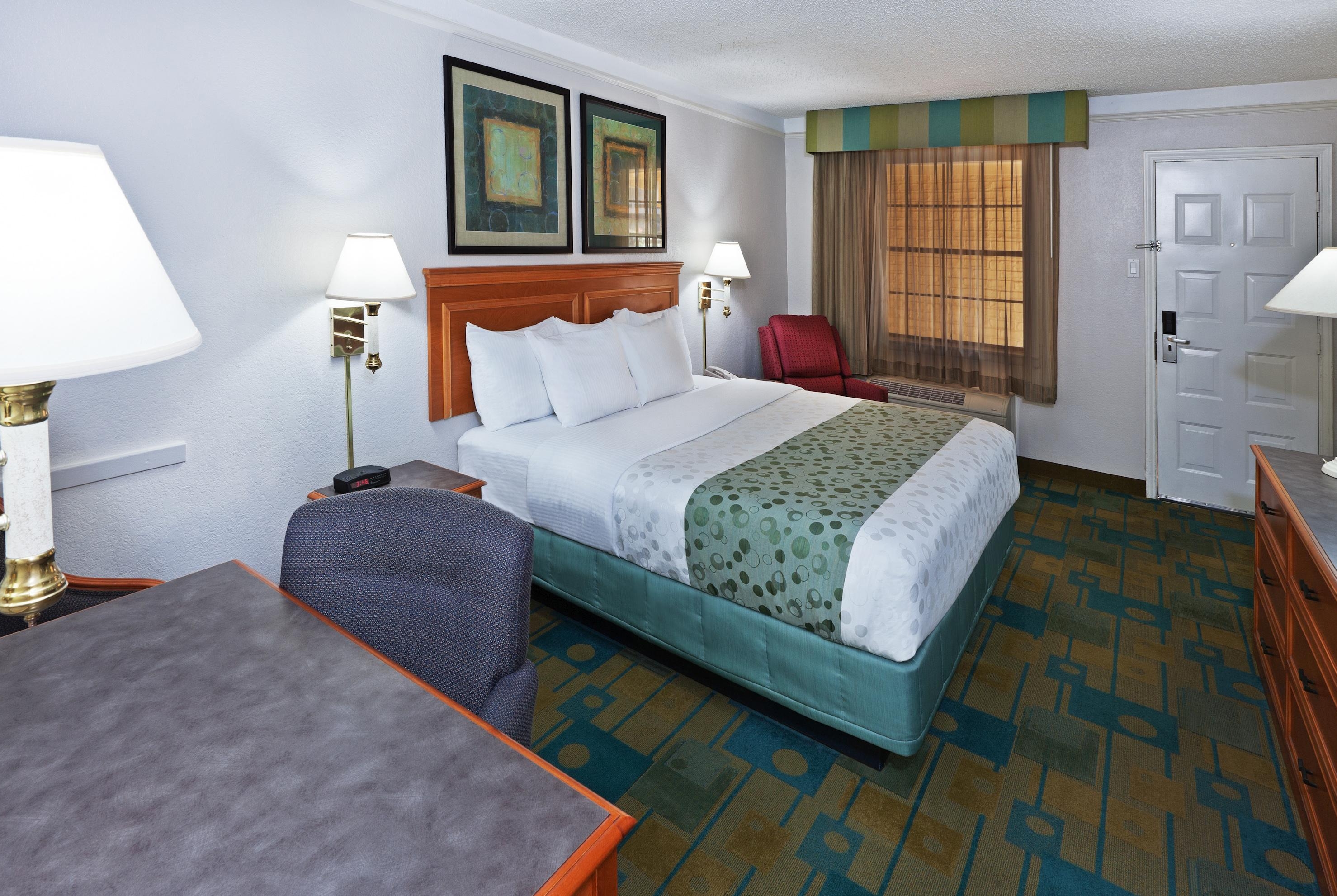 Guest room at the La Quinta Inn by Wyndham Austin Oltorf in Austin, Texas