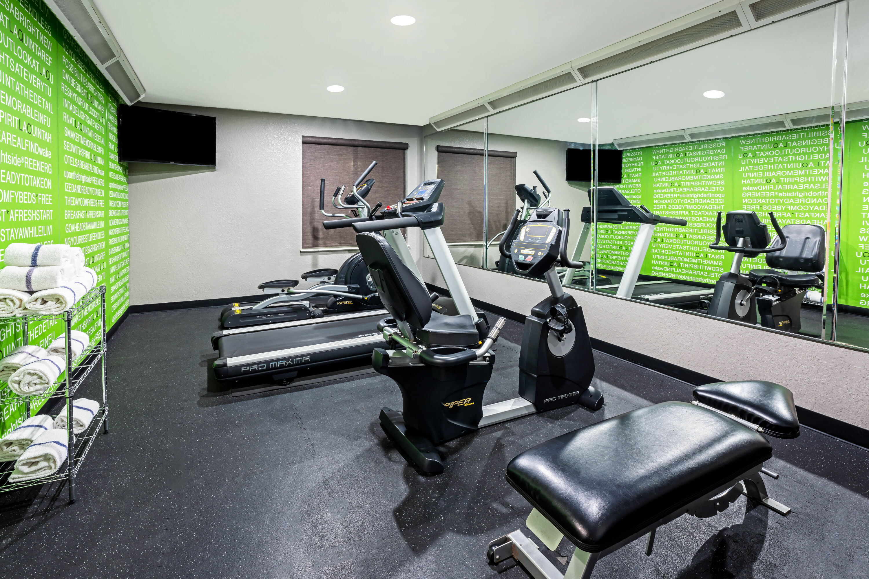 Fitness room at La Quinta Inn & Suites by Wyndham Conroe in Conroe, Texas