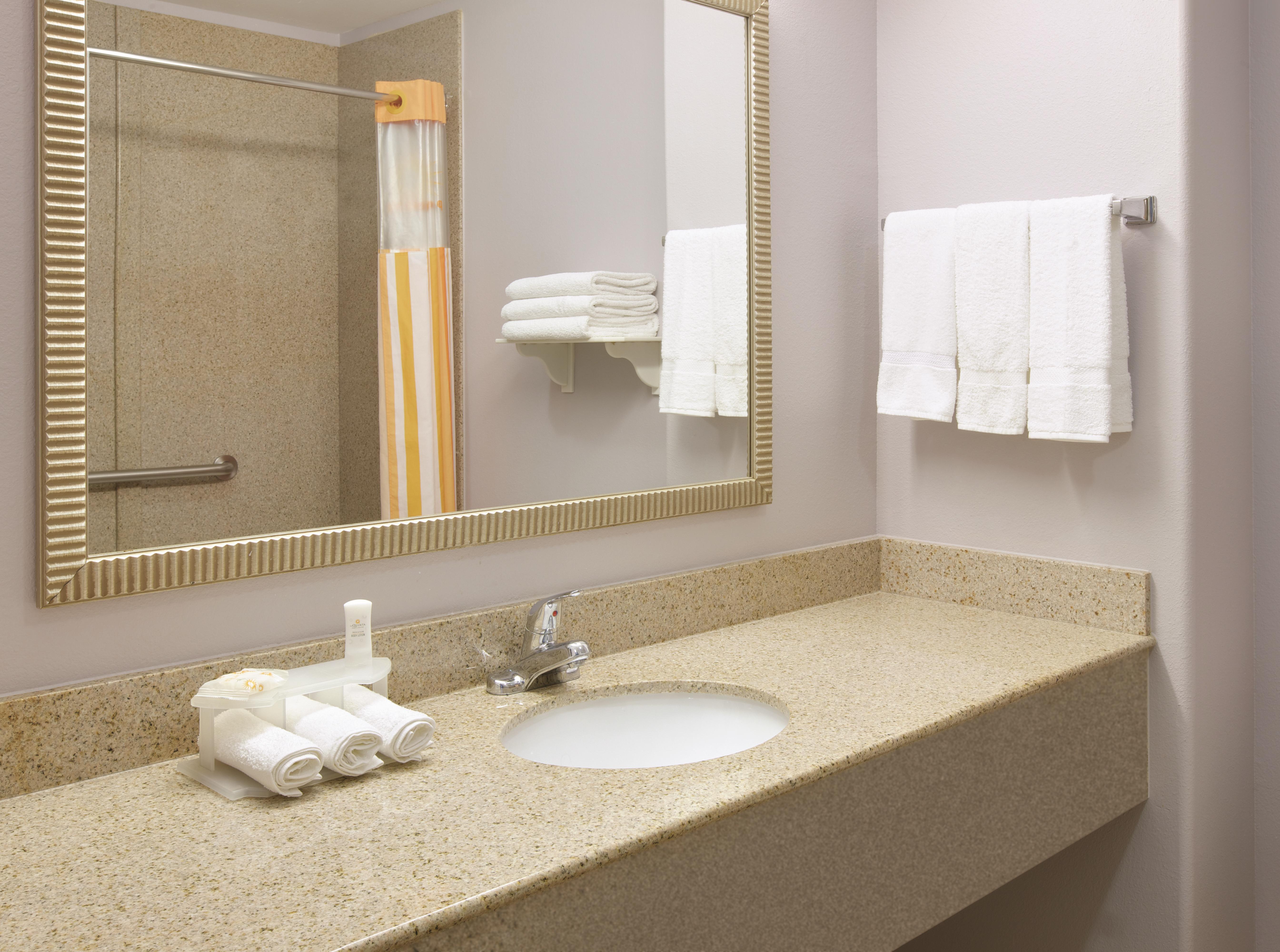 Guest room at the La Quinta Inn & Suites by Wyndham Corsicana in Corsicana, Texas