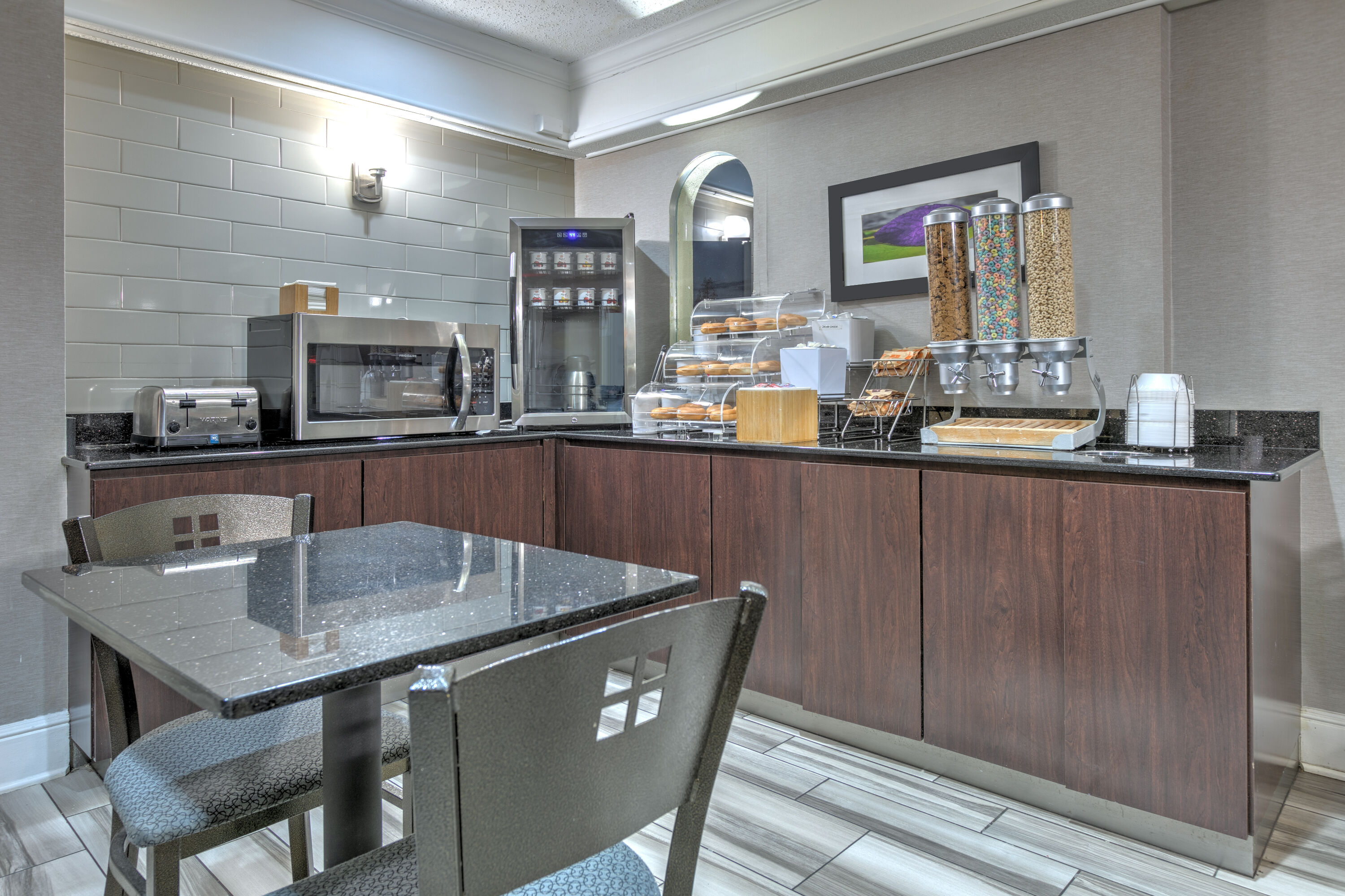 Free breakfast at La Quinta Inn by Wyndham Dallas Uptown in Dallas, Texas