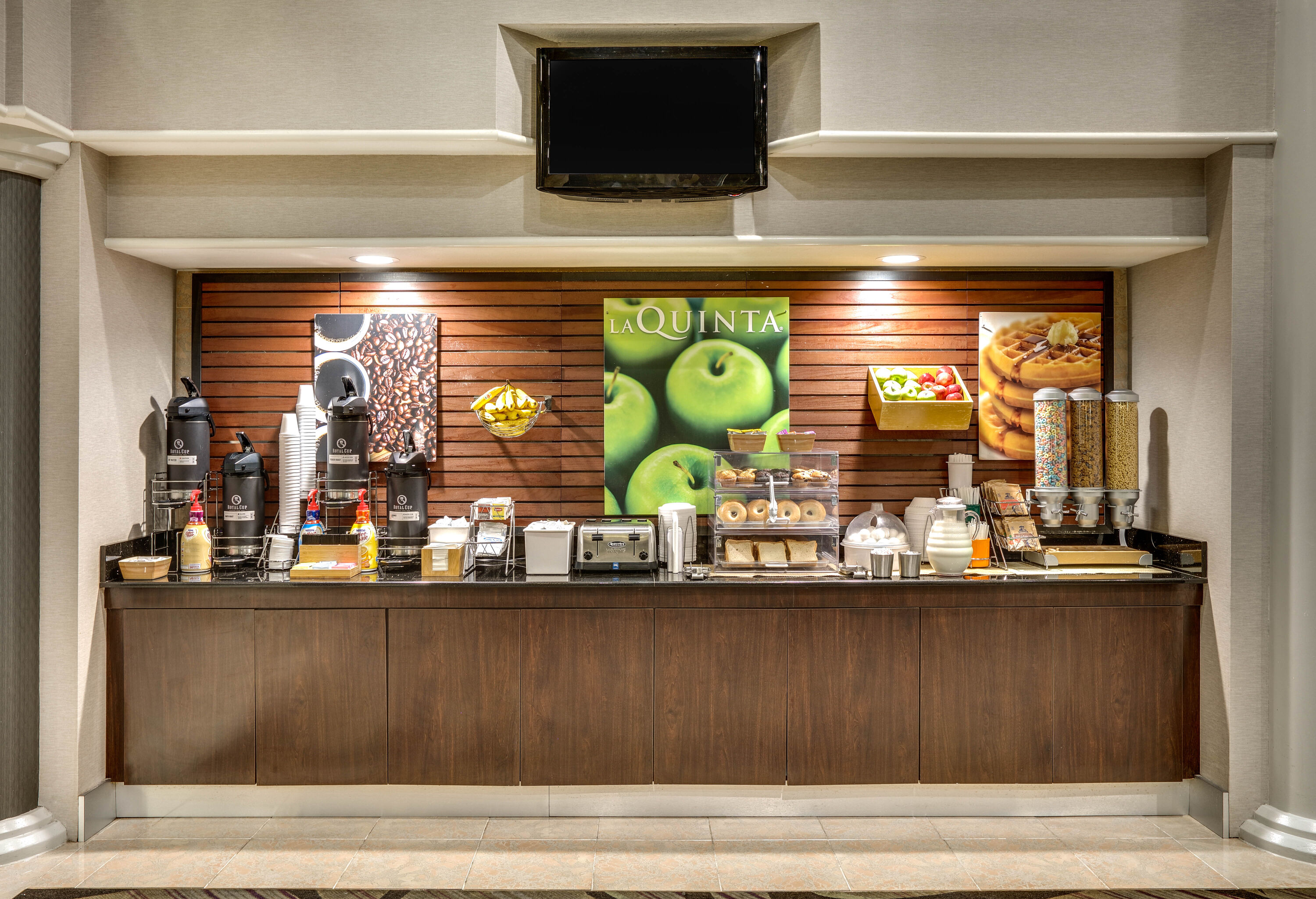 Free breakfast at La Quinta Inn & Suites by Wyndham Dallas - Addison Galleria in Dallas, Texas
