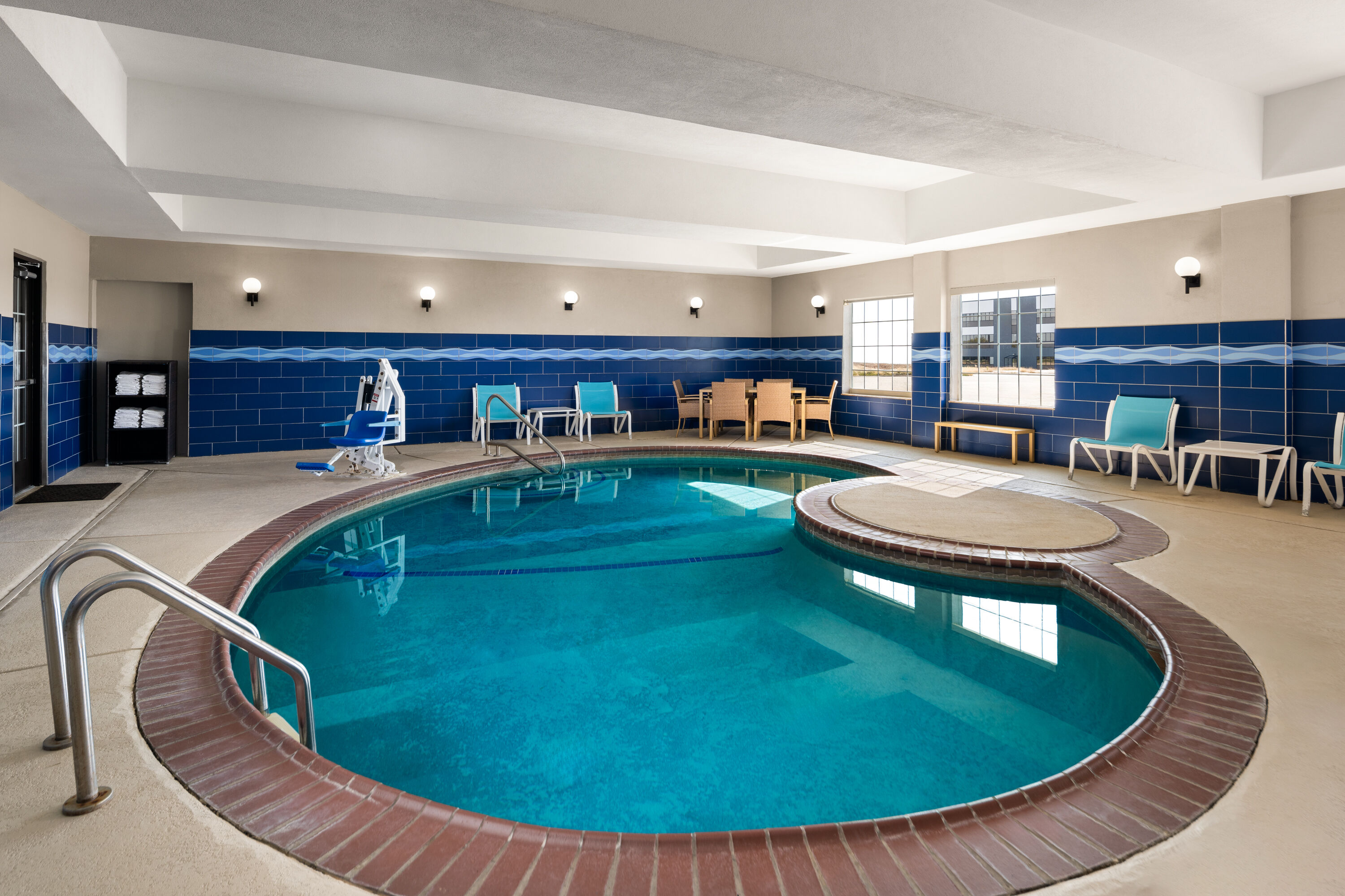 Indoor pool at the La Quinta Inn & Suites by Wyndham Denton - University Drive in Denton, Texas