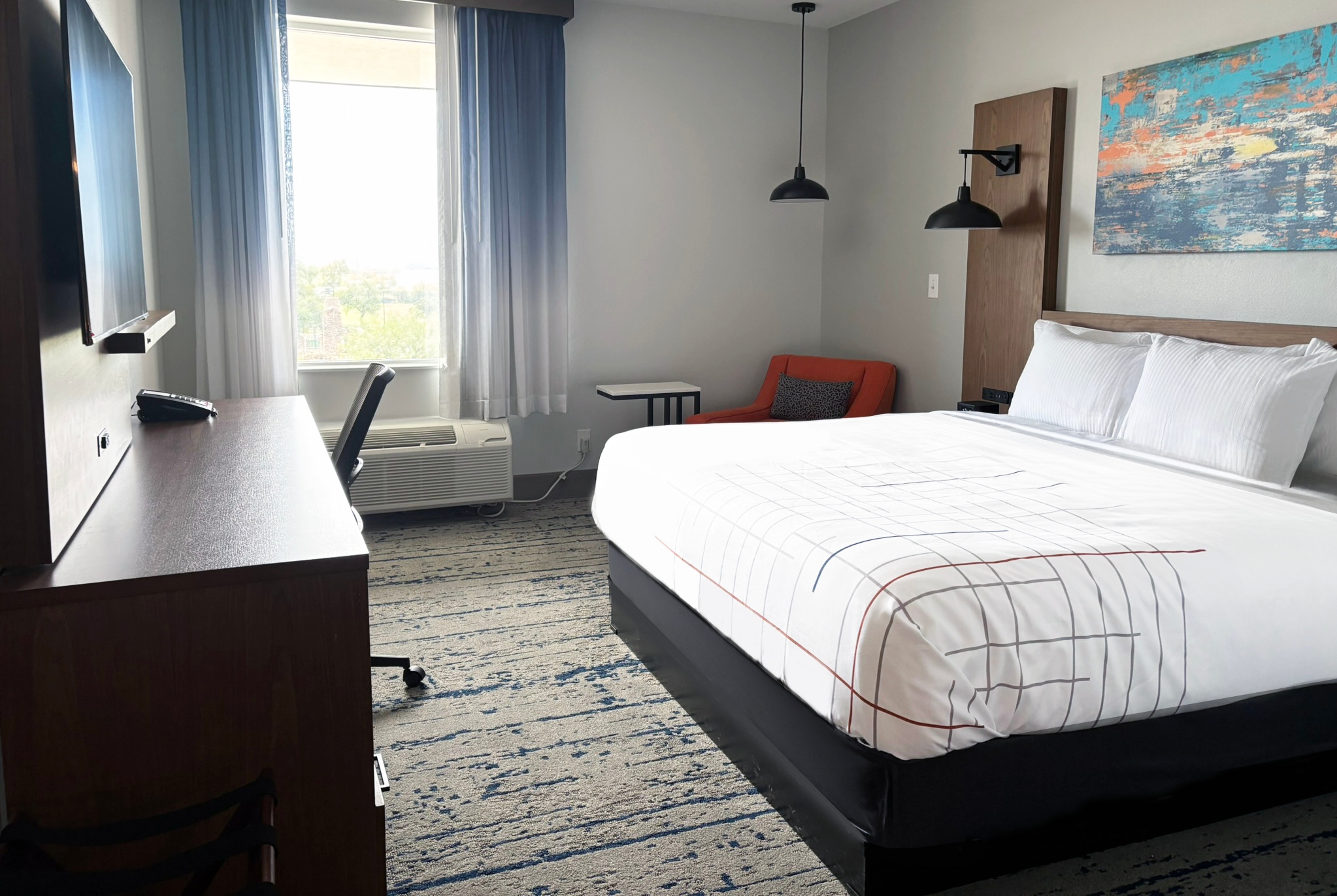 Guest room at the La Quinta Inn & Suites by Wyndham Eagle Pass in Eagle Pass, Texas