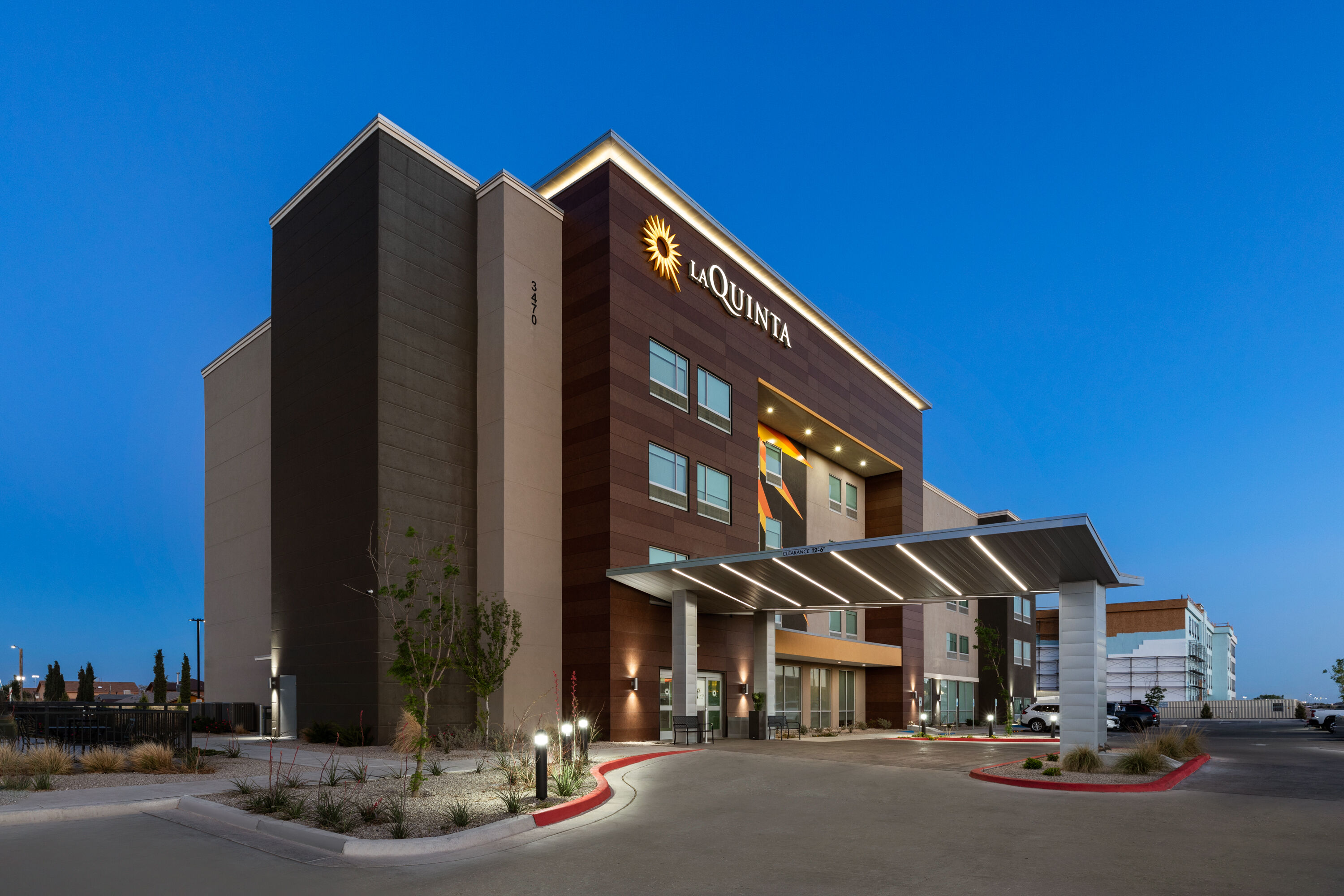 Exterior Dusk Image of La Quinta Inn & Suites by Wyndham El Paso East Loop-375 hotel in El Paso, Texas