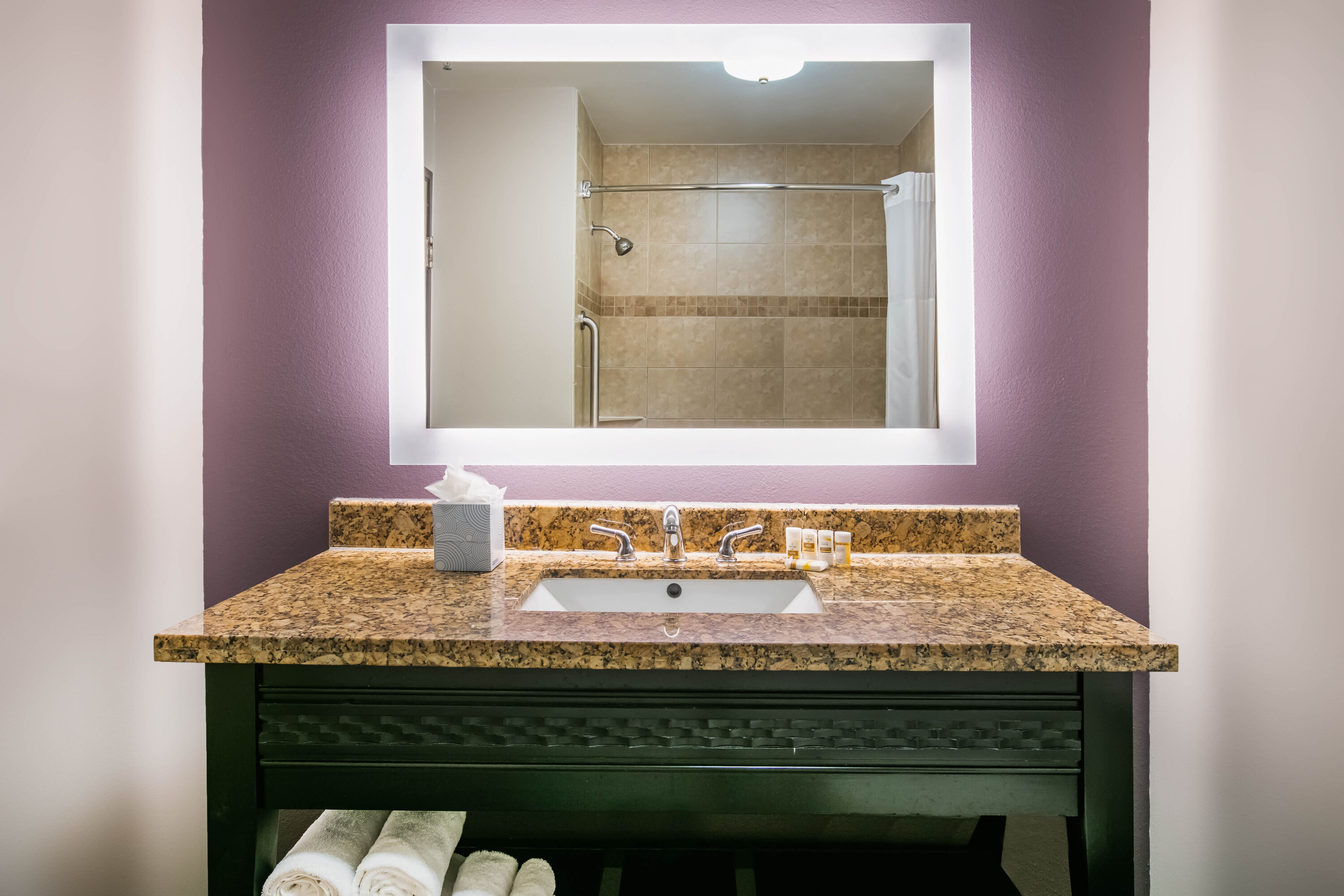 Guest room bath at the La Quinta Inn & Suites by Wyndham DFW Airport West - Euless in Euless, Texas