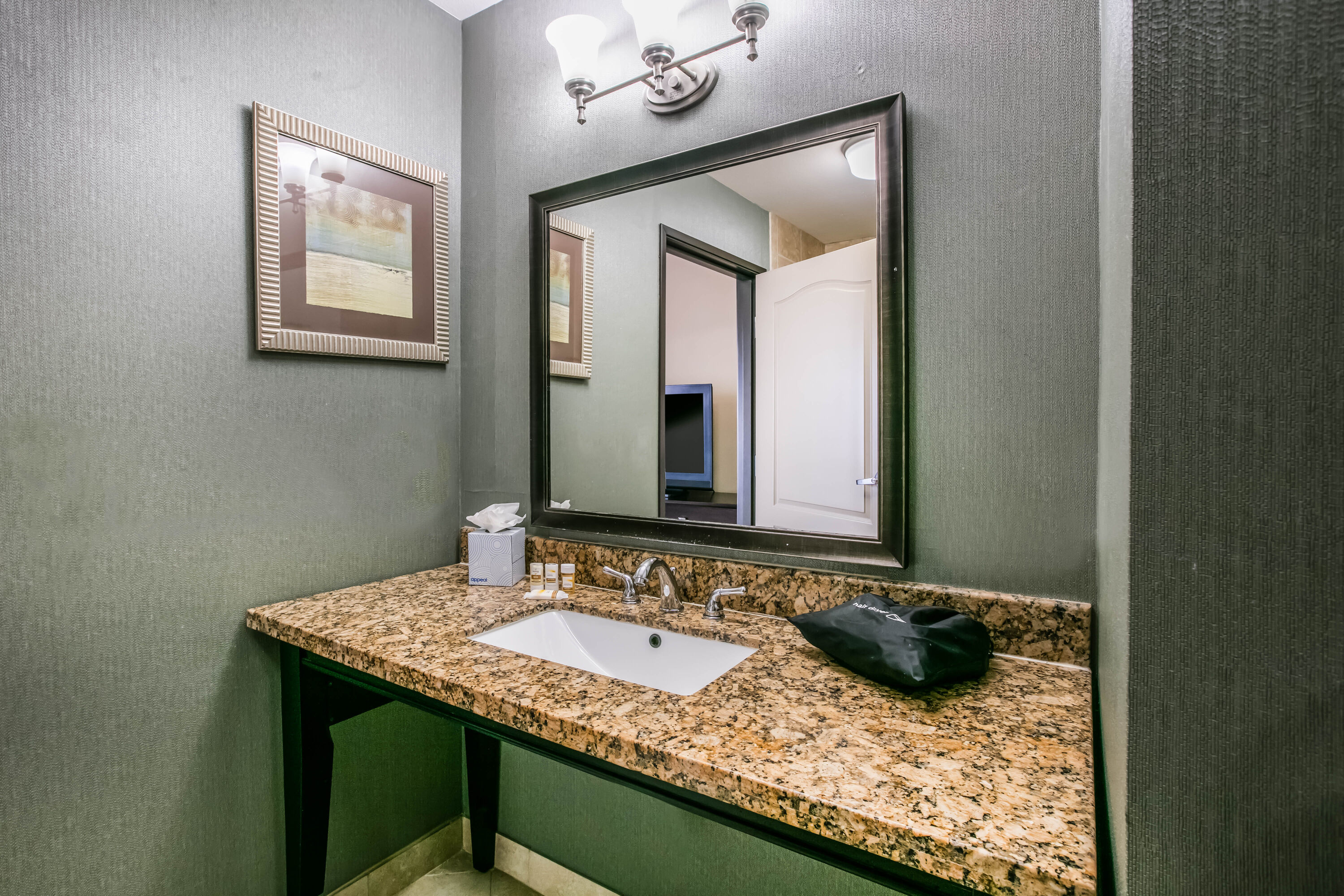 Guest room bath at the La Quinta Inn & Suites by Wyndham DFW Airport West - Euless in Euless, Texas