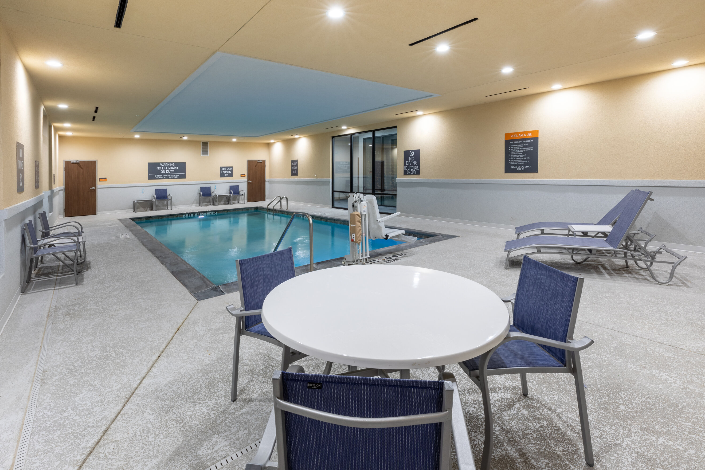 Indoor pool at the La Quinta Inn & Suites by Wyndham Dallas - Frisco Stadium in Frisco, Texas