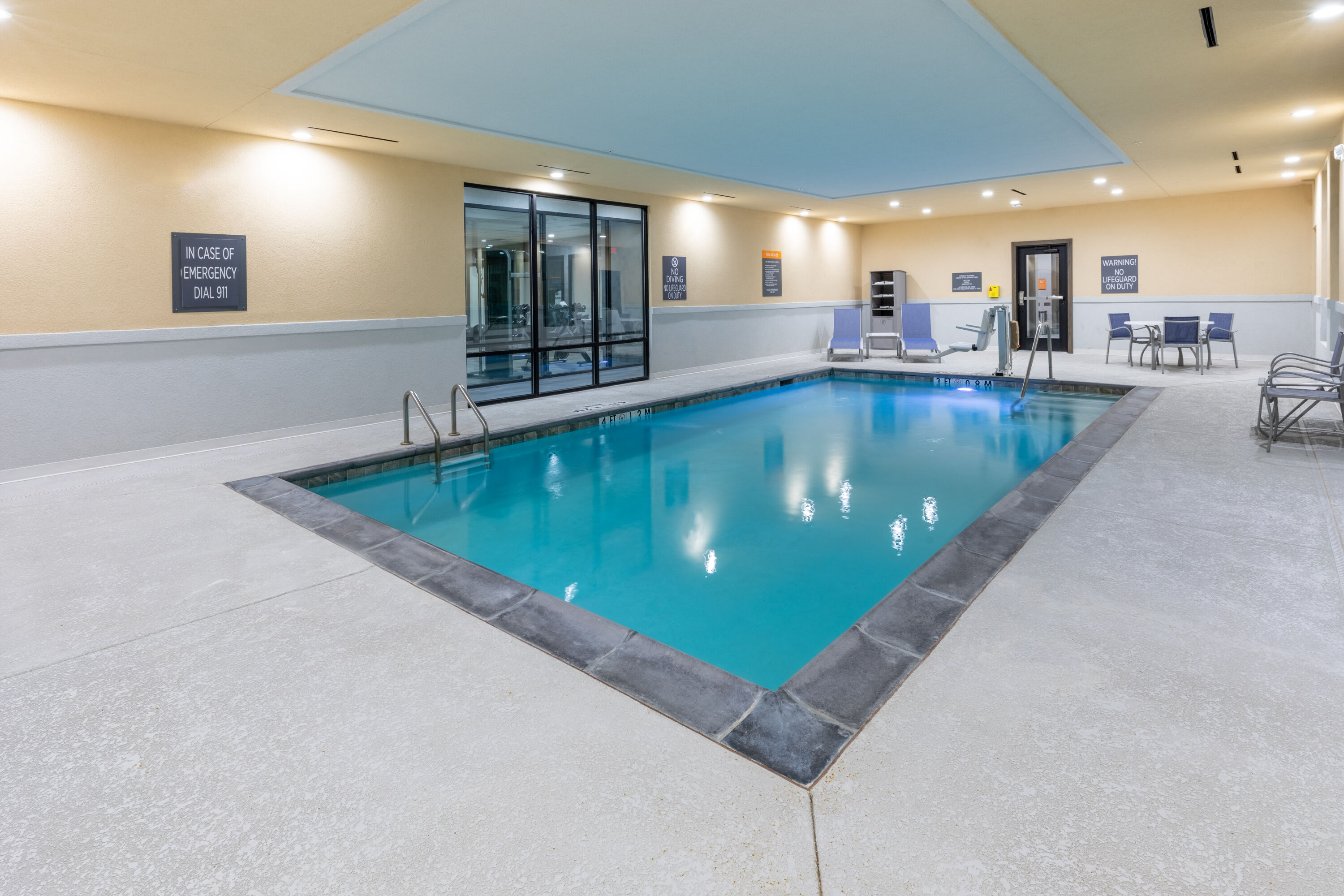 Indoor pool at the La Quinta Inn & Suites by Wyndham Dallas - Frisco Stadium in Frisco, Texas