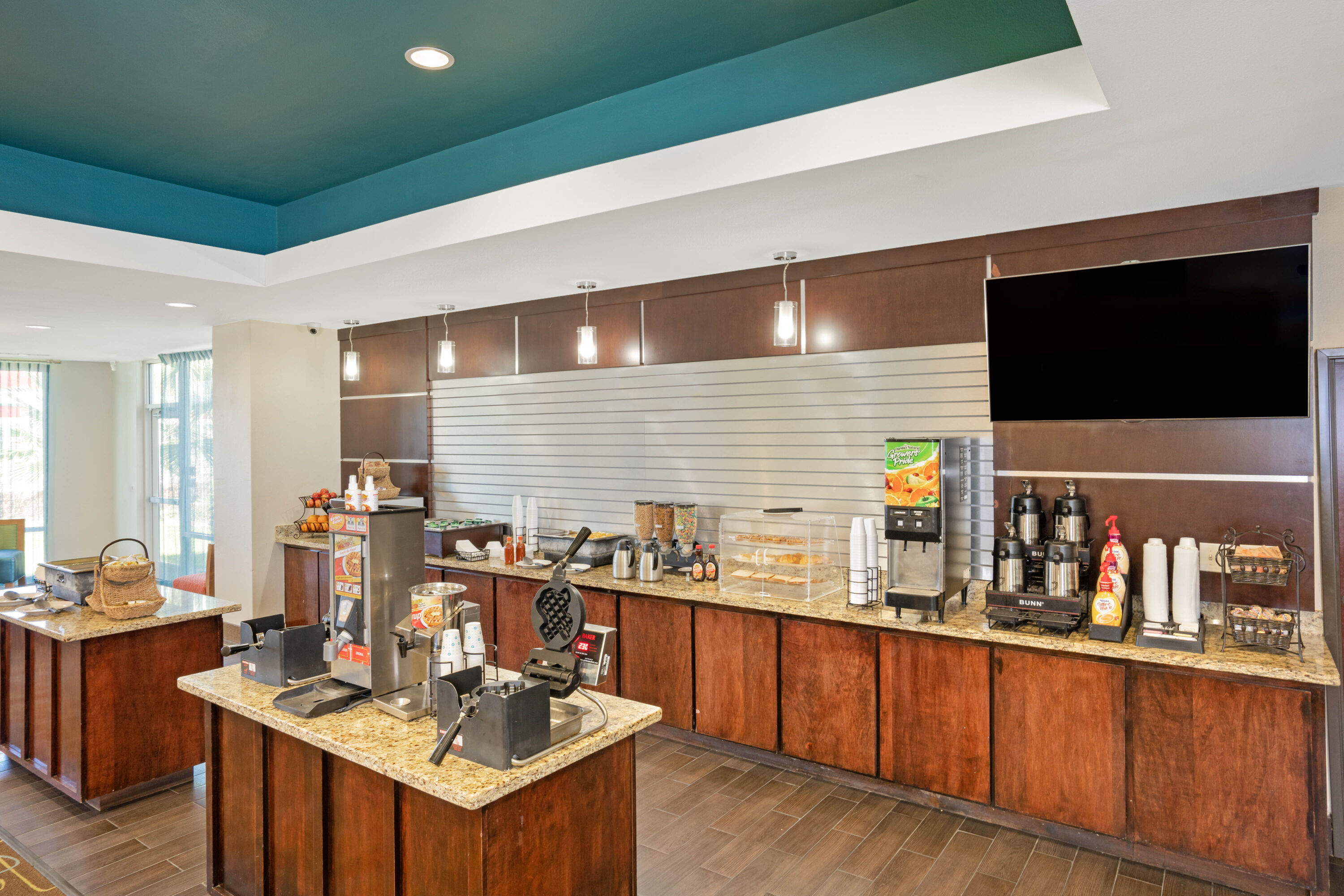 Free breakfast at La Quinta by Wyndham Houston Willowbrook Vintage Park in Houston, Texas