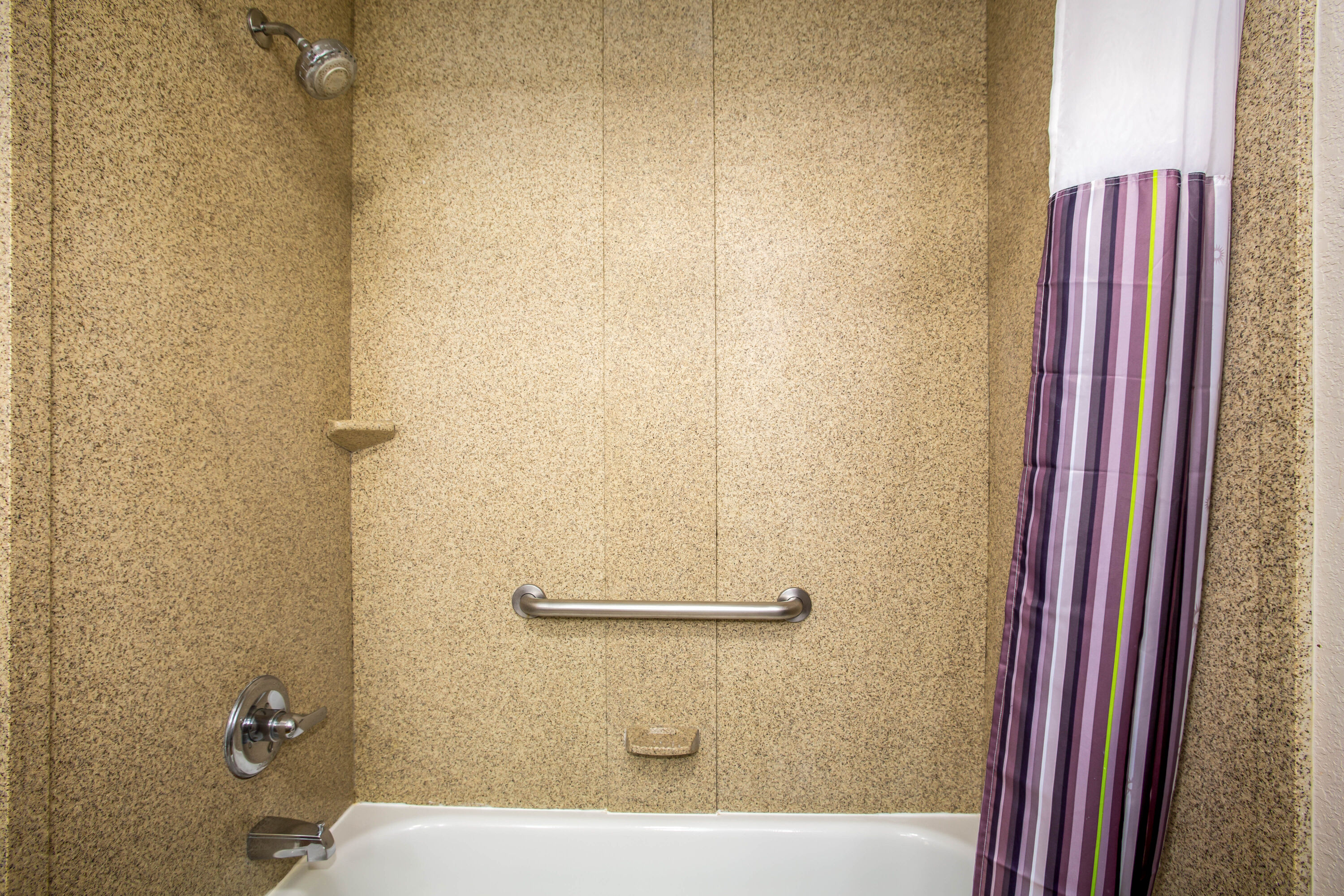 Guest room bath at the La Quinta Inn & Suites by Wyndham Kyle - Austin South in Kyle, Texas