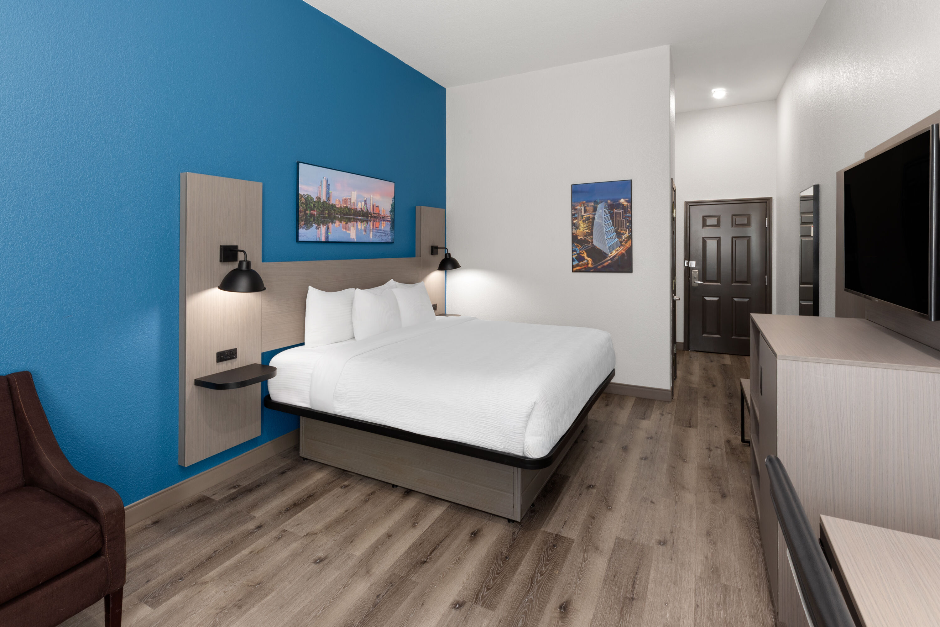Guest room at the La Quinta Inn & Suites by Wyndham Kyle - Austin South in Kyle, Texas