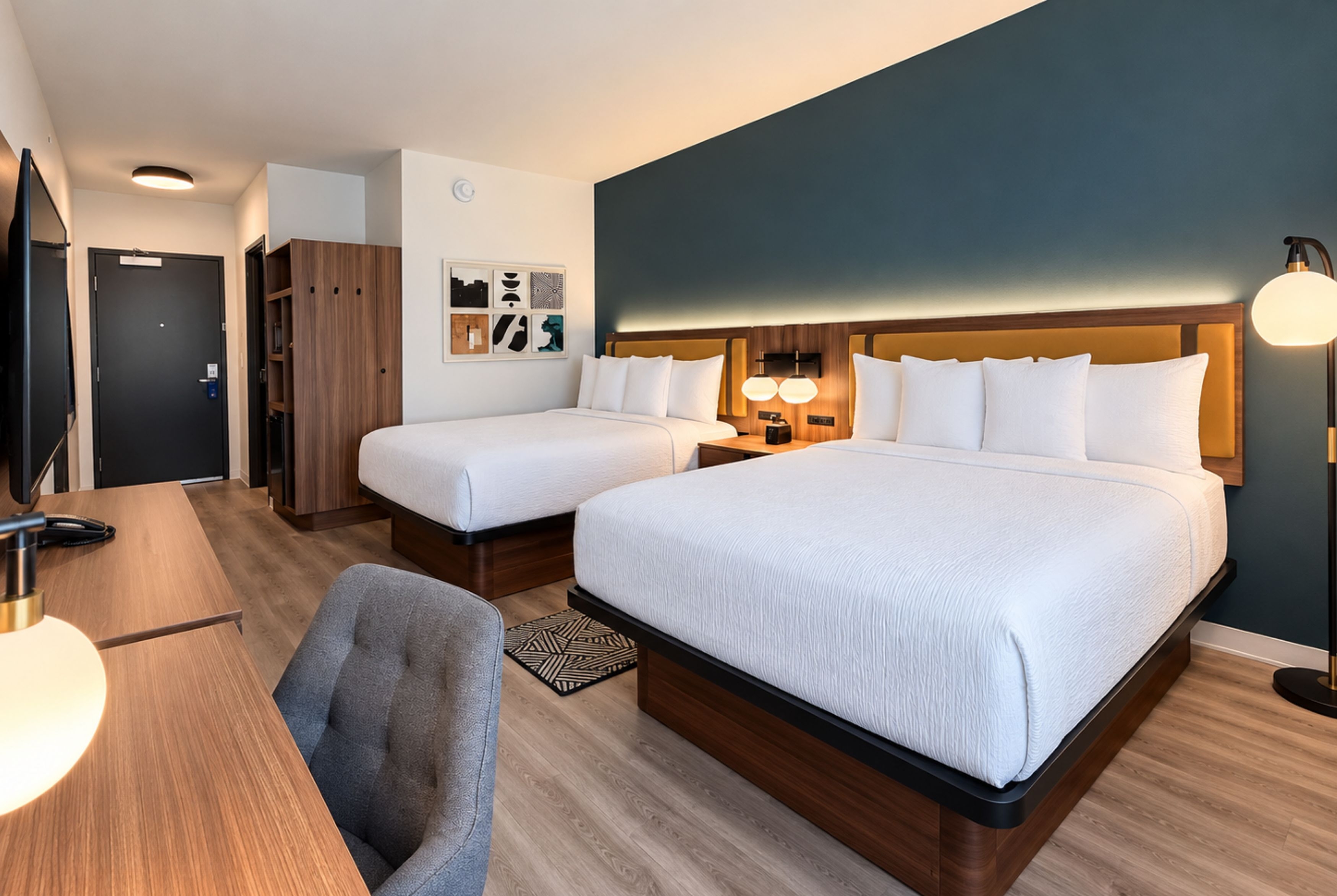 Guest room at the La Quinta Inn and Suites by Wyndham Central McKinney in Mckinney, Texas