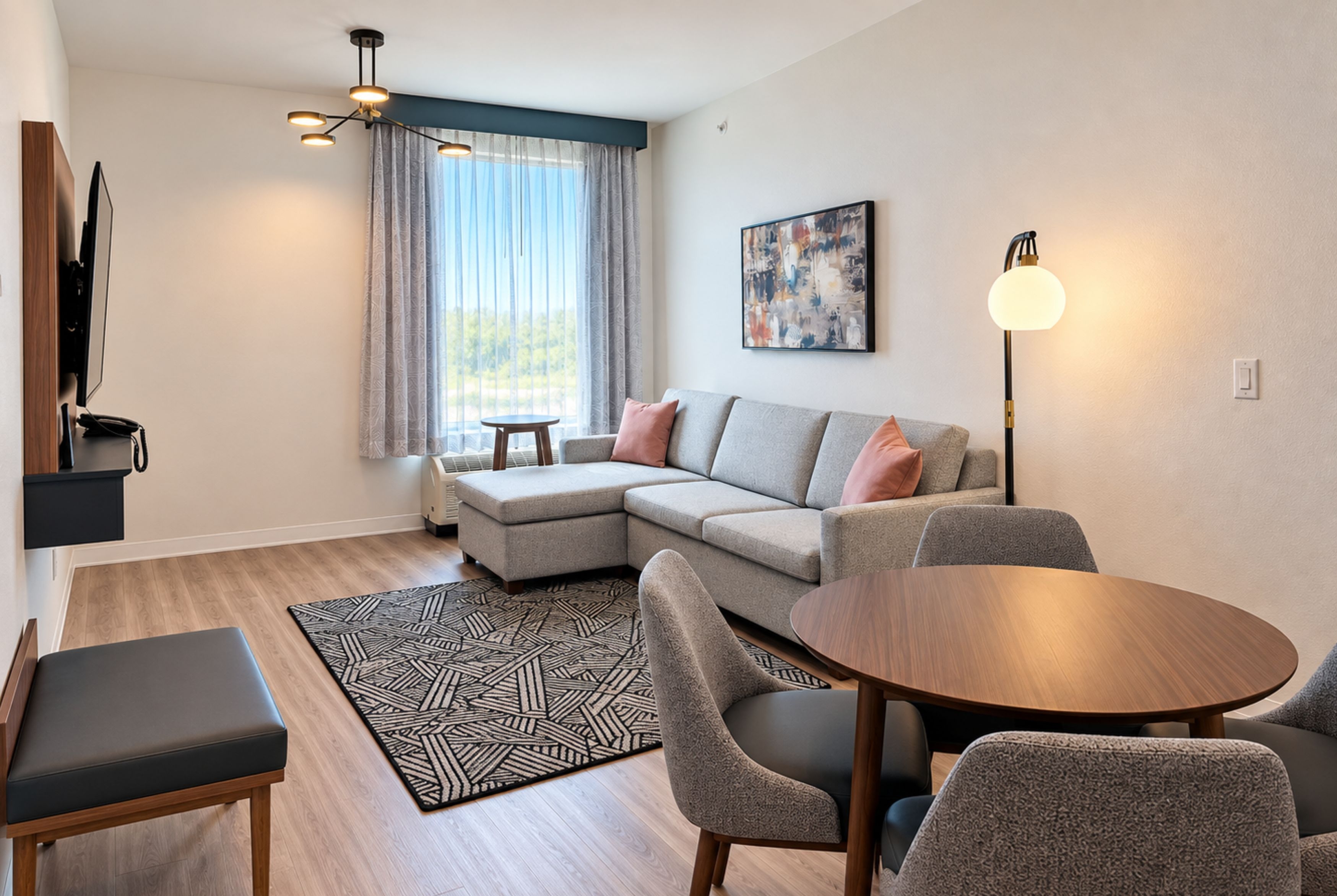 Guest room at the La Quinta Inn and Suites by Wyndham Central McKinney in Mckinney, Texas