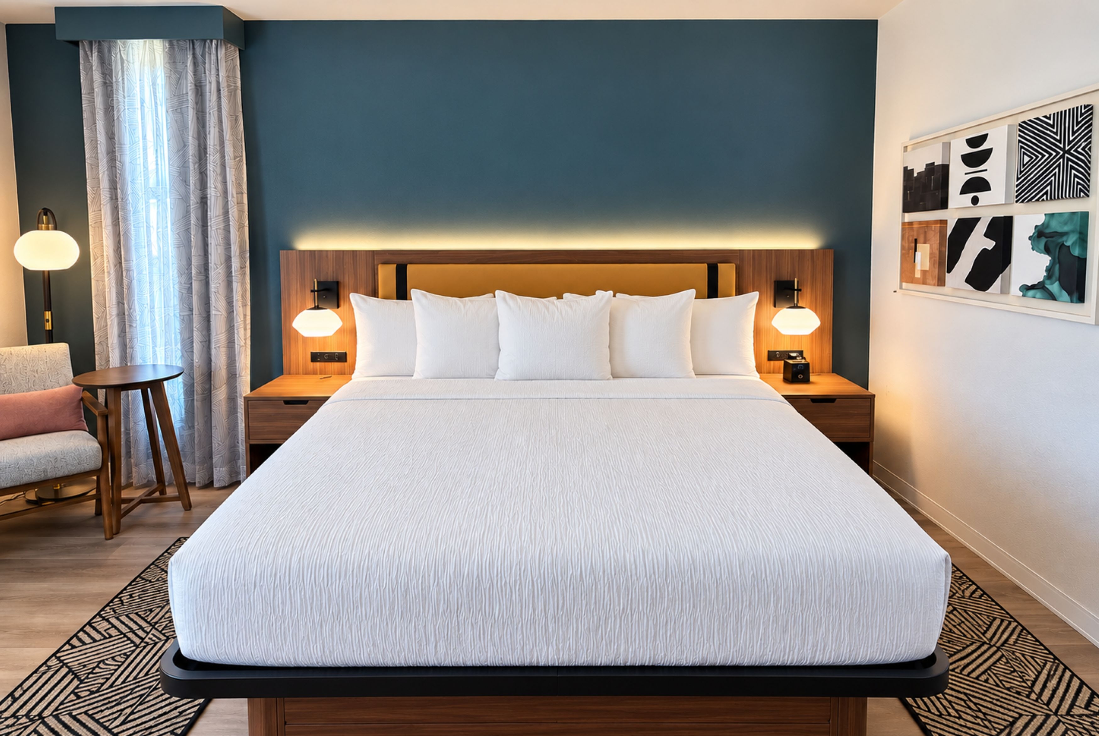 Guest room at the La Quinta Inn and Suites by Wyndham Central McKinney in Mckinney, Texas