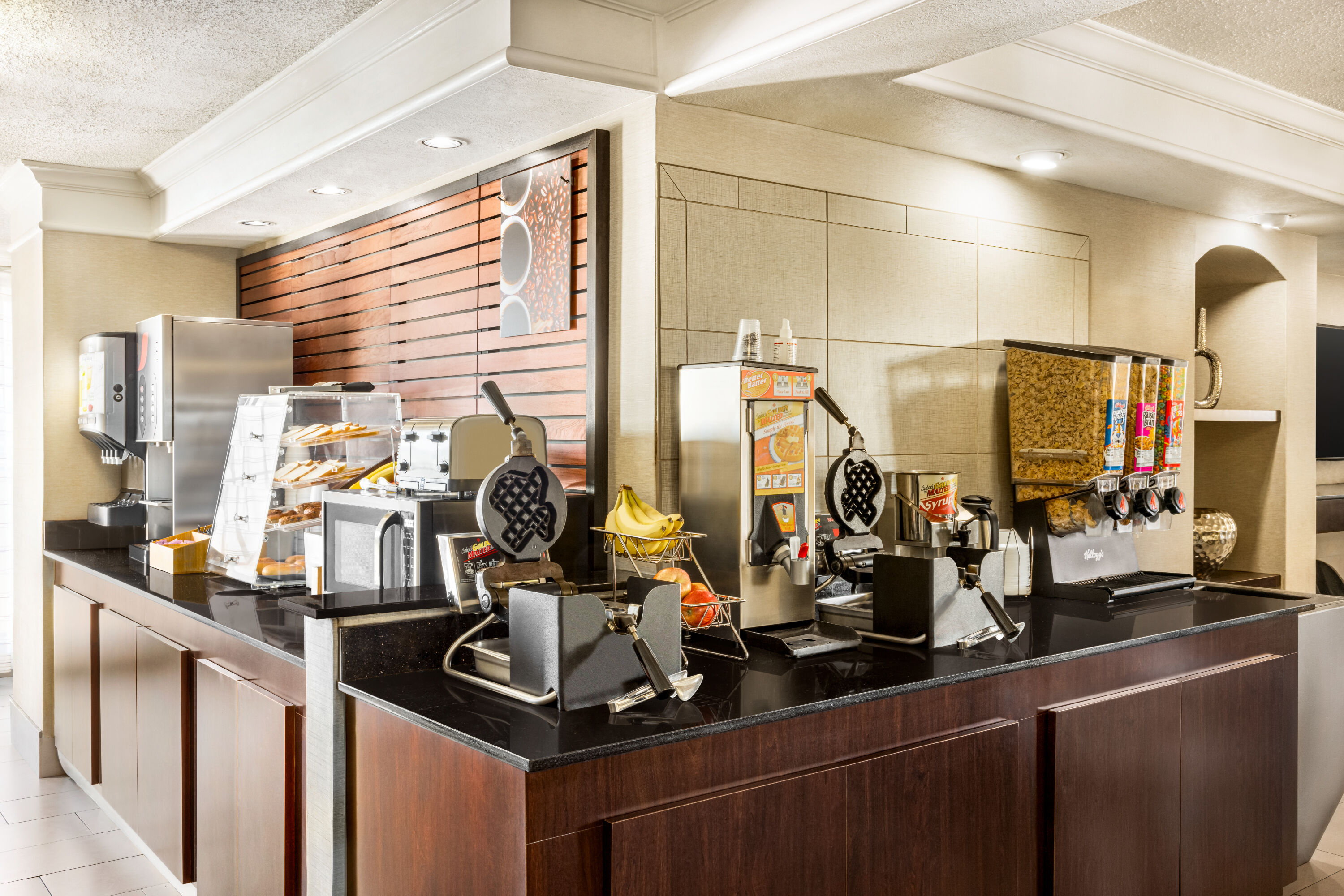 Free breakfast at La Quinta Inn by Wyndham San Antonio I-35 N at Toepperwein in San Antonio, Texas