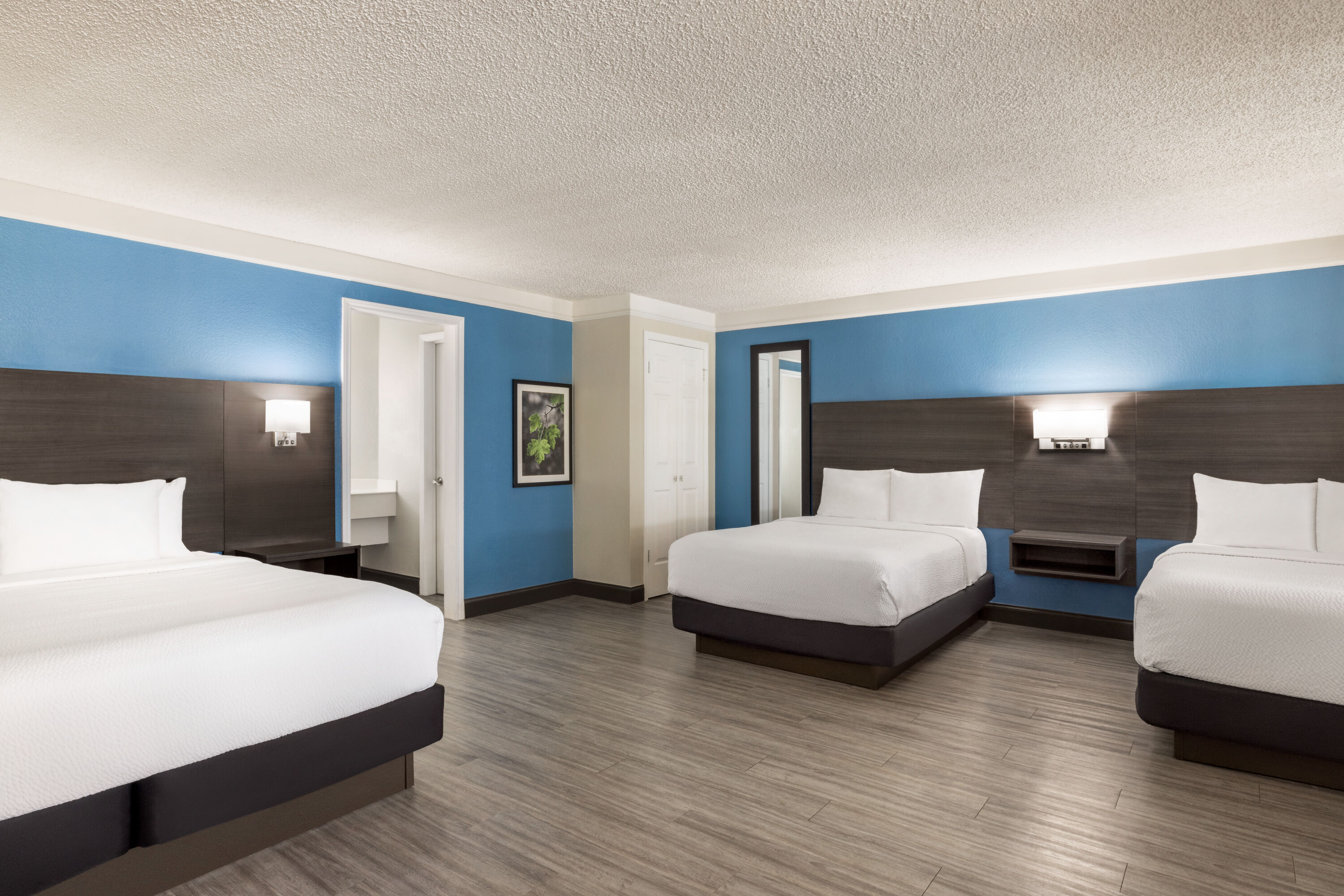 Guest room at the La Quinta Inn by Wyndham San Antonio I-35 N at Toepperwein in San Antonio, Texas