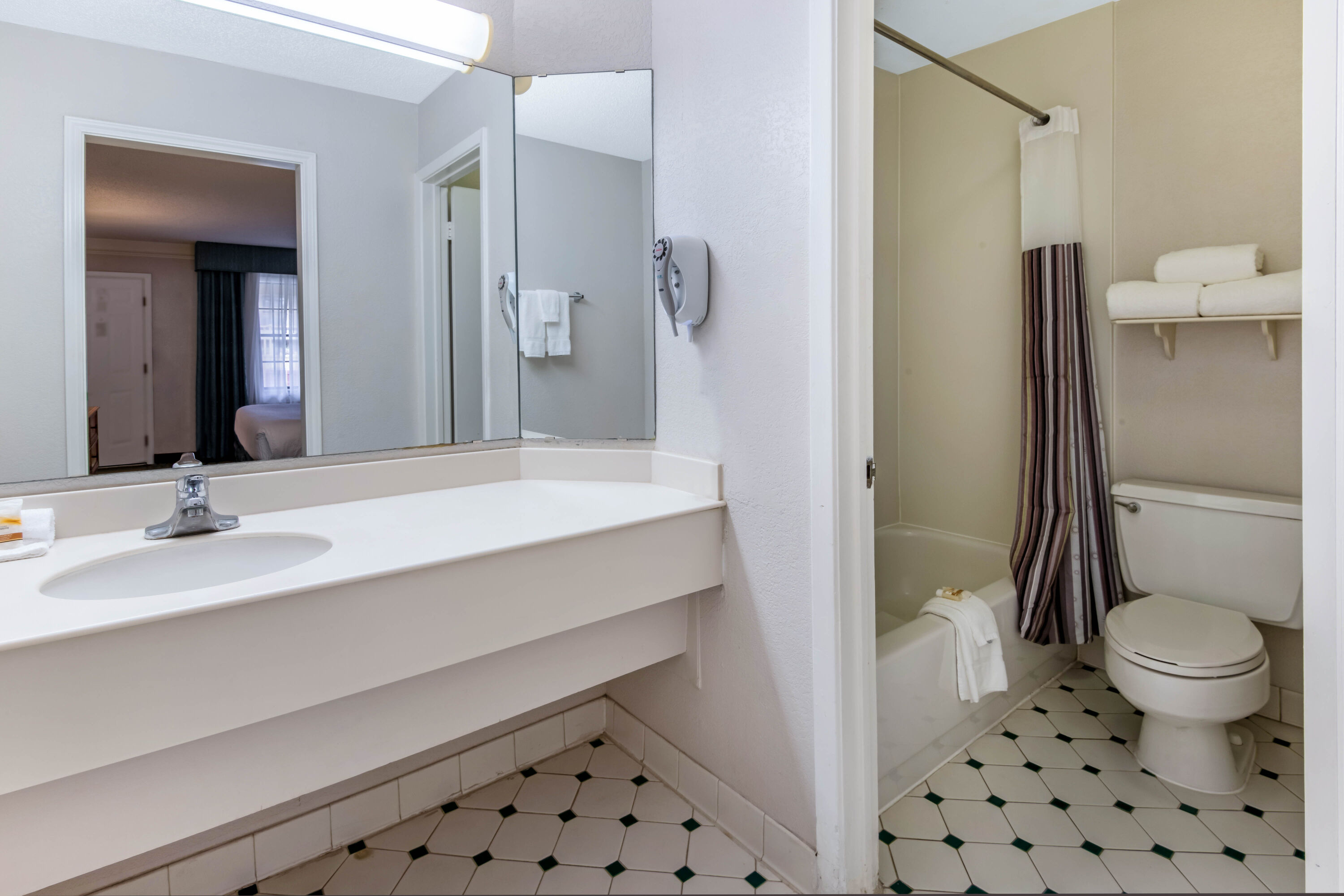 Guest room bath at the La Quinta Inn By Wyndham IH-10 West San Antonio TX in San Antonio, Texas