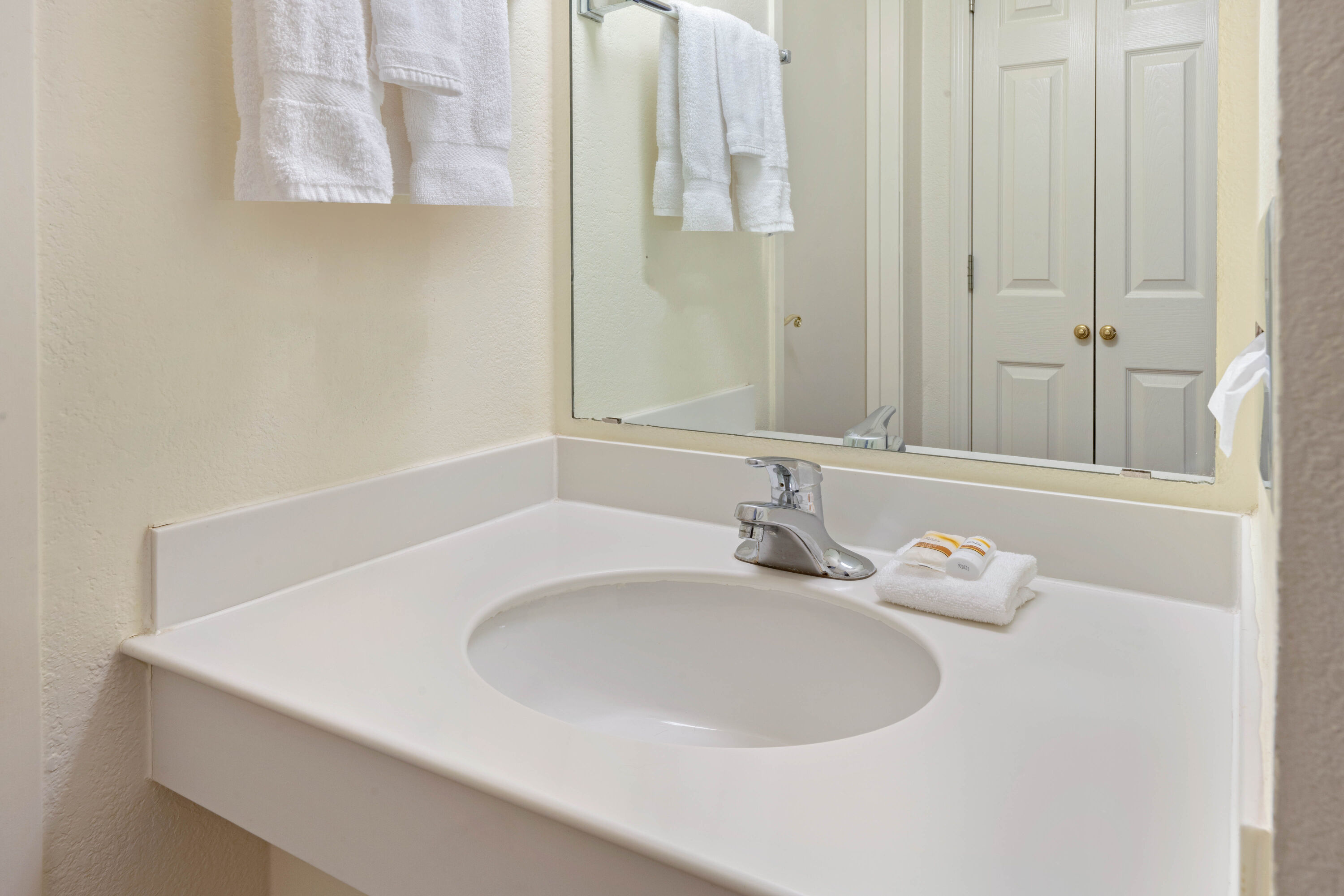 Guest room bath at the La Quinta Inn & Suites by Wyndham Salt Lake City - Layton in Layton, Utah