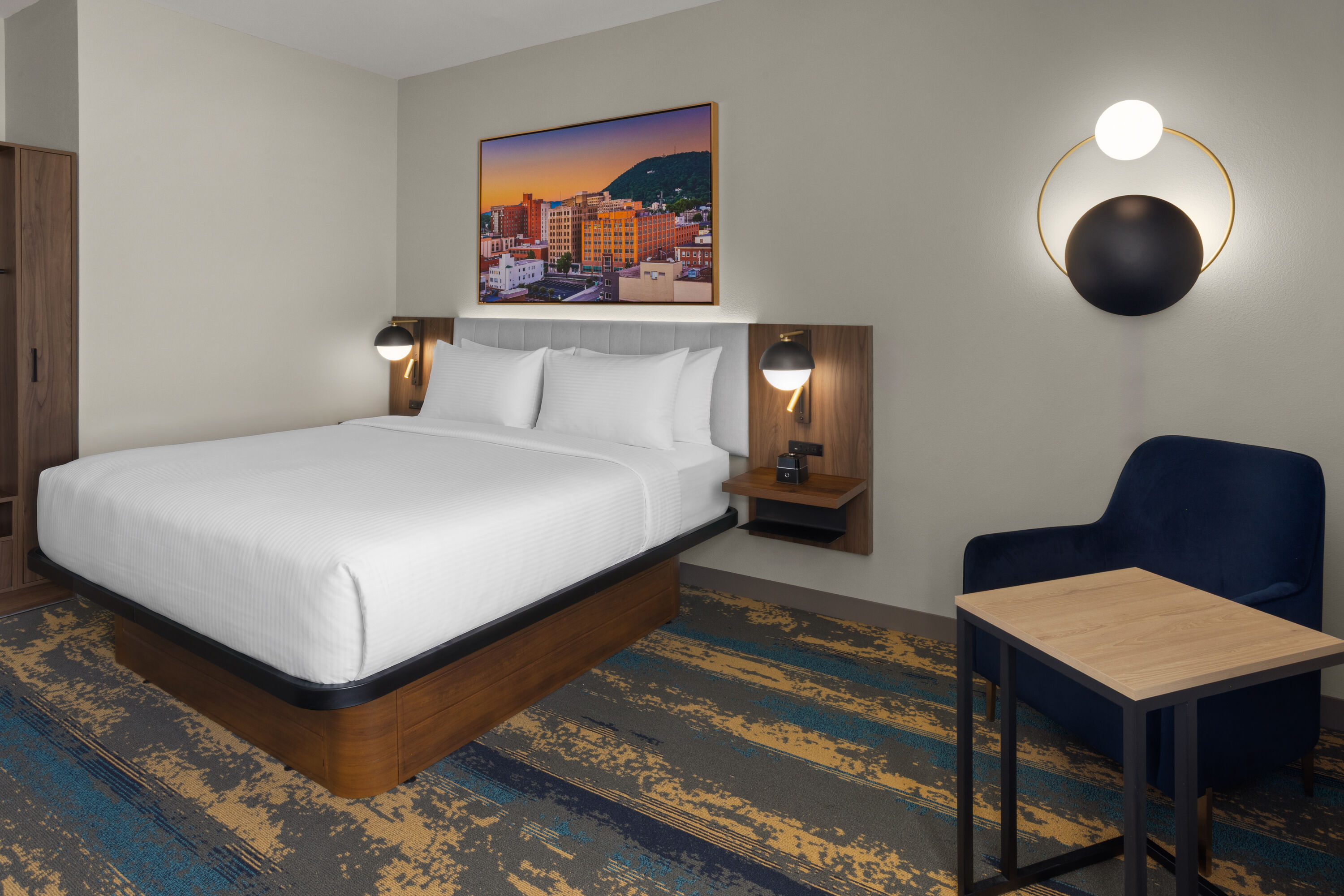 Guest room at the La Quinta Inn & Suites by Wyndham Roanoke Hollins/I-81 in Roanoke, Virginia
