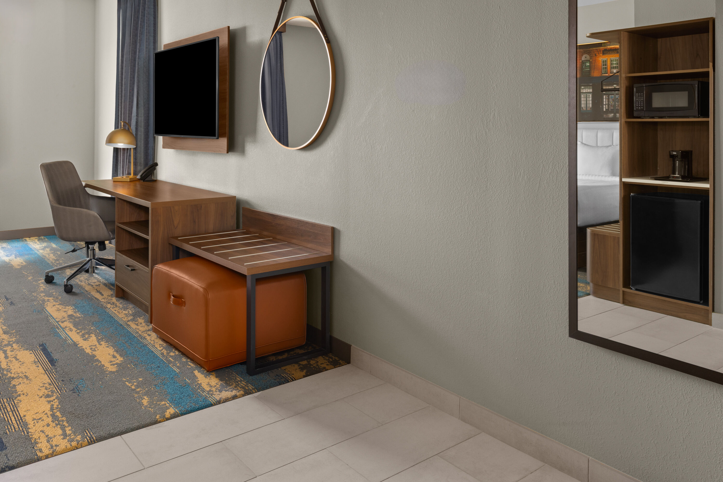 Guest room at the La Quinta Inn & Suites by Wyndham Roanoke Hollins/I-81 in Roanoke, Virginia