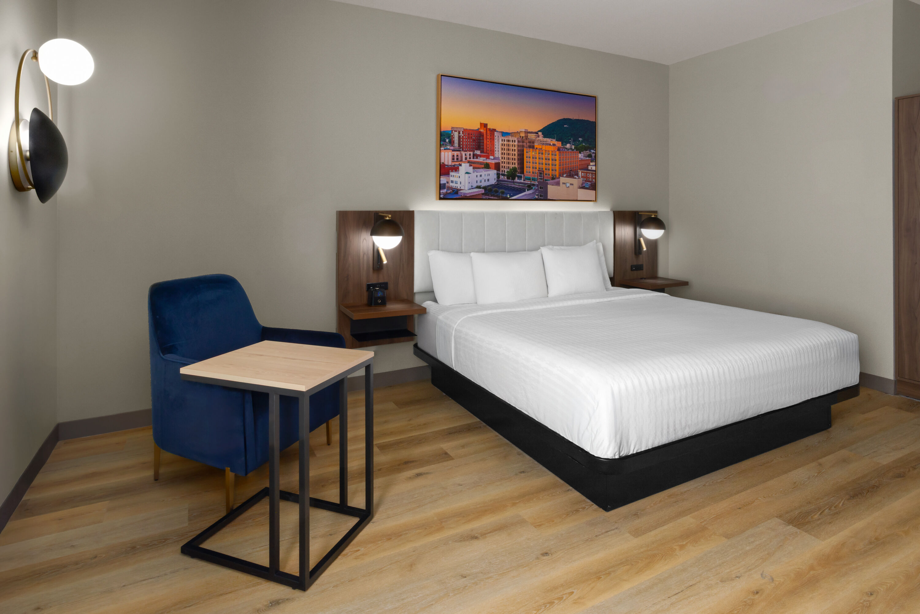 Guest room at the La Quinta Inn & Suites by Wyndham Roanoke Hollins/I-81 in Roanoke, Virginia