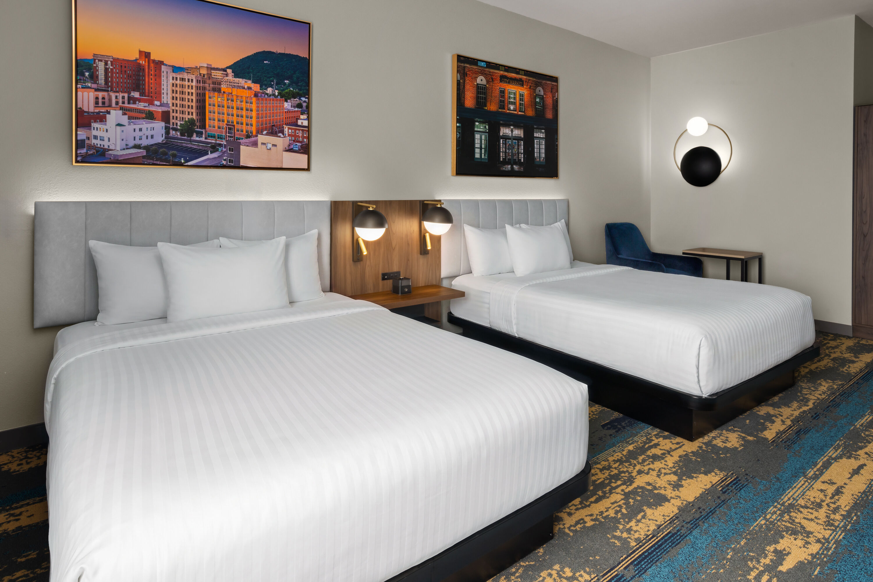 Guest room at the La Quinta Inn & Suites by Wyndham Roanoke Hollins/I-81 in Roanoke, Virginia