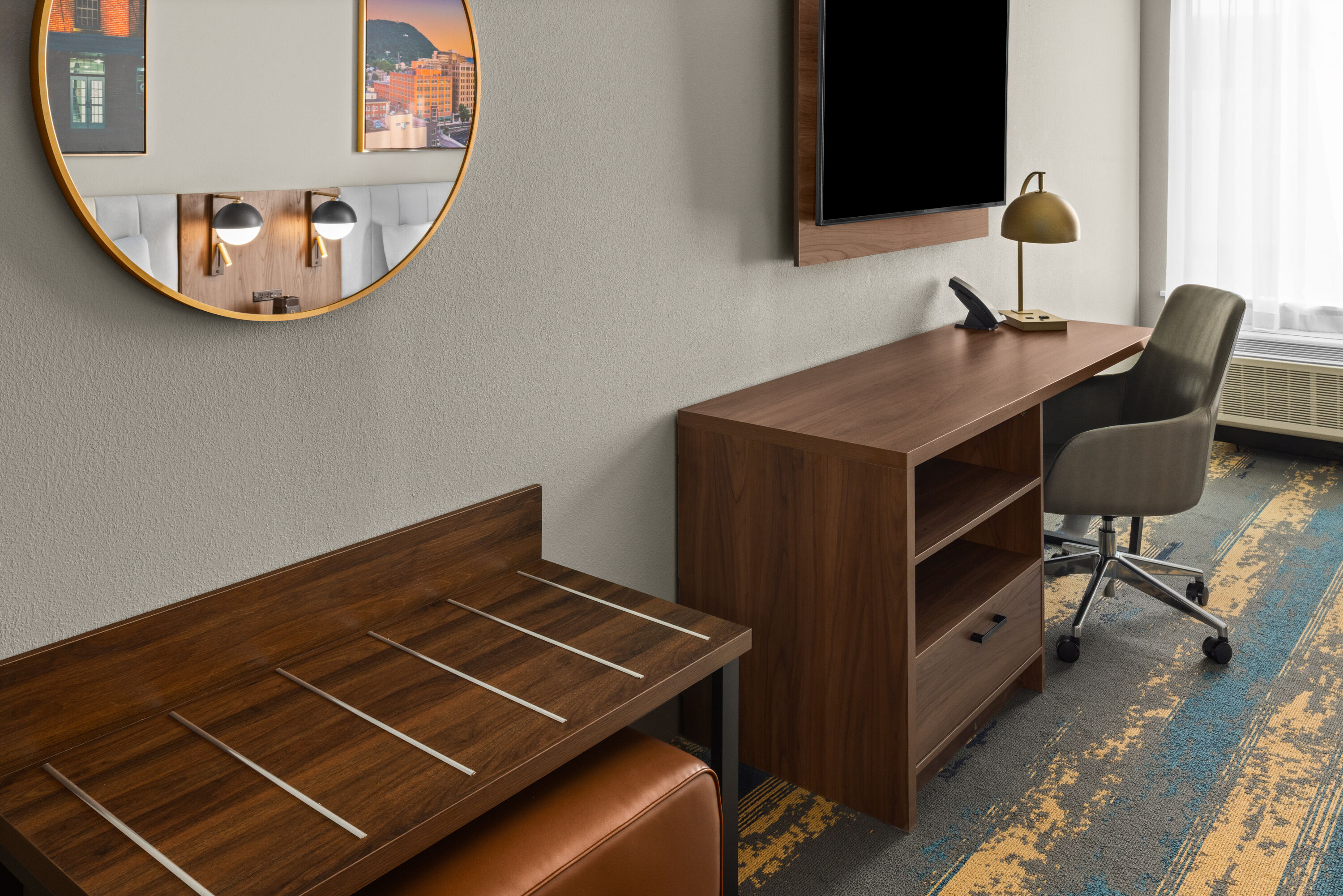 Guest room at the La Quinta Inn & Suites by Wyndham Roanoke Hollins/I-81 in Roanoke, Virginia