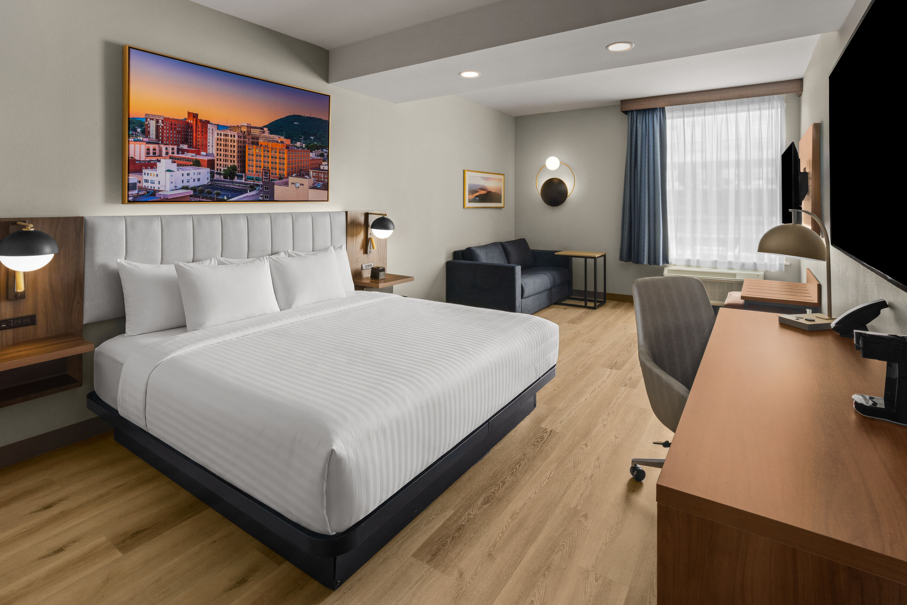 Guest room at the La Quinta Inn & Suites by Wyndham Roanoke Hollins/I-81 in Roanoke, Virginia