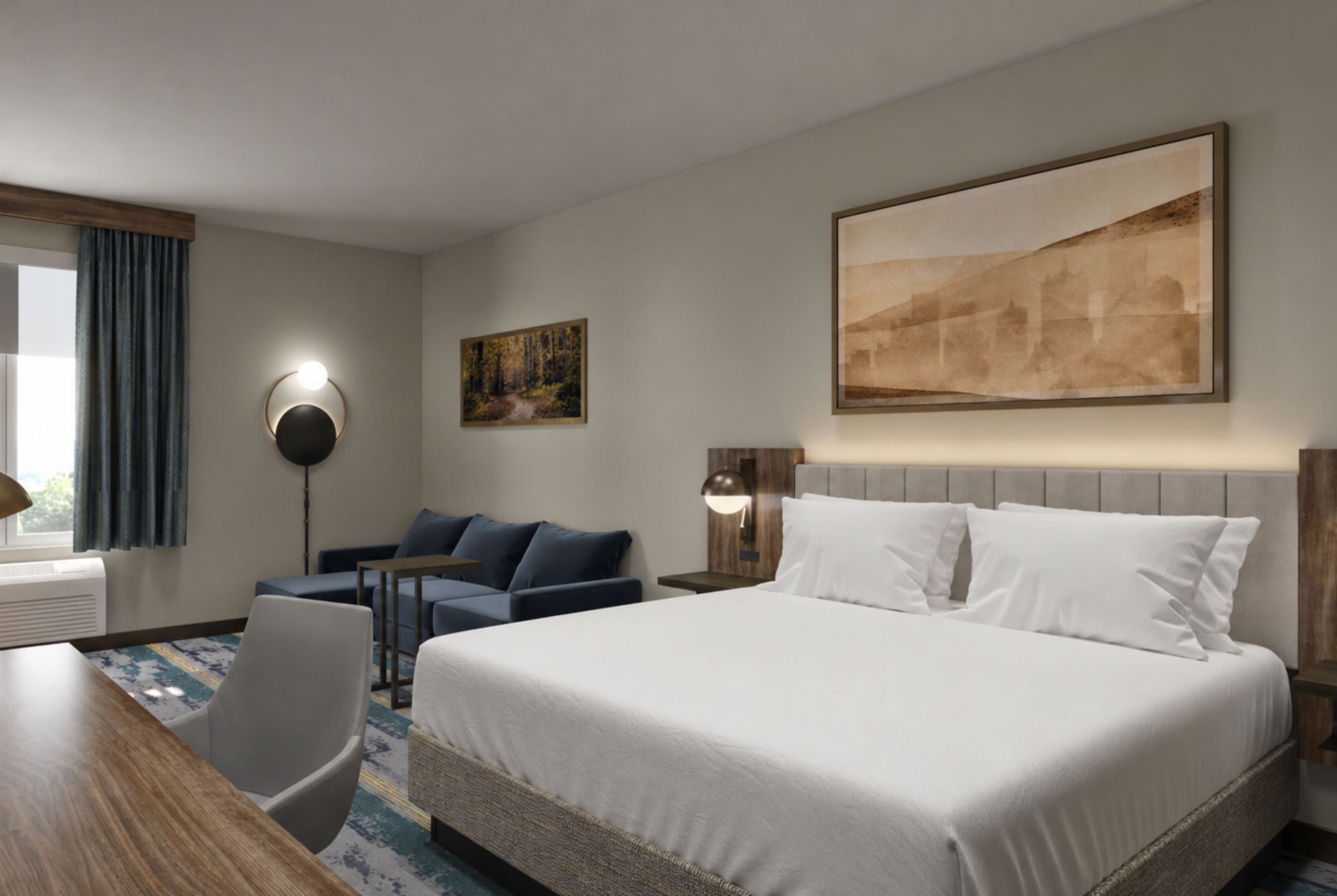 Guest room at the La Quinta Inn & Suites by Wyndham Roanoke Hollins/I-81 in Roanoke, Virginia