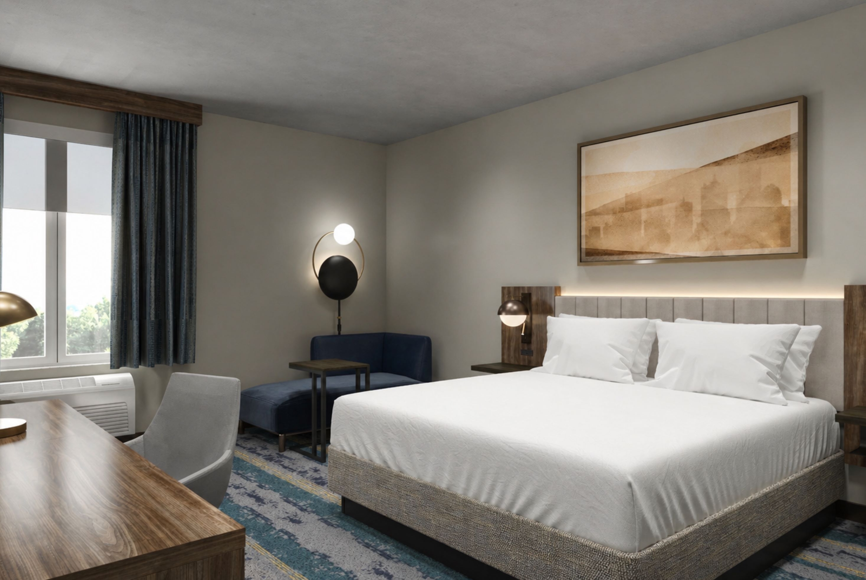 Guest room at the La Quinta Inn & Suites by Wyndham Roanoke Hollins/I-81 in Roanoke, Virginia