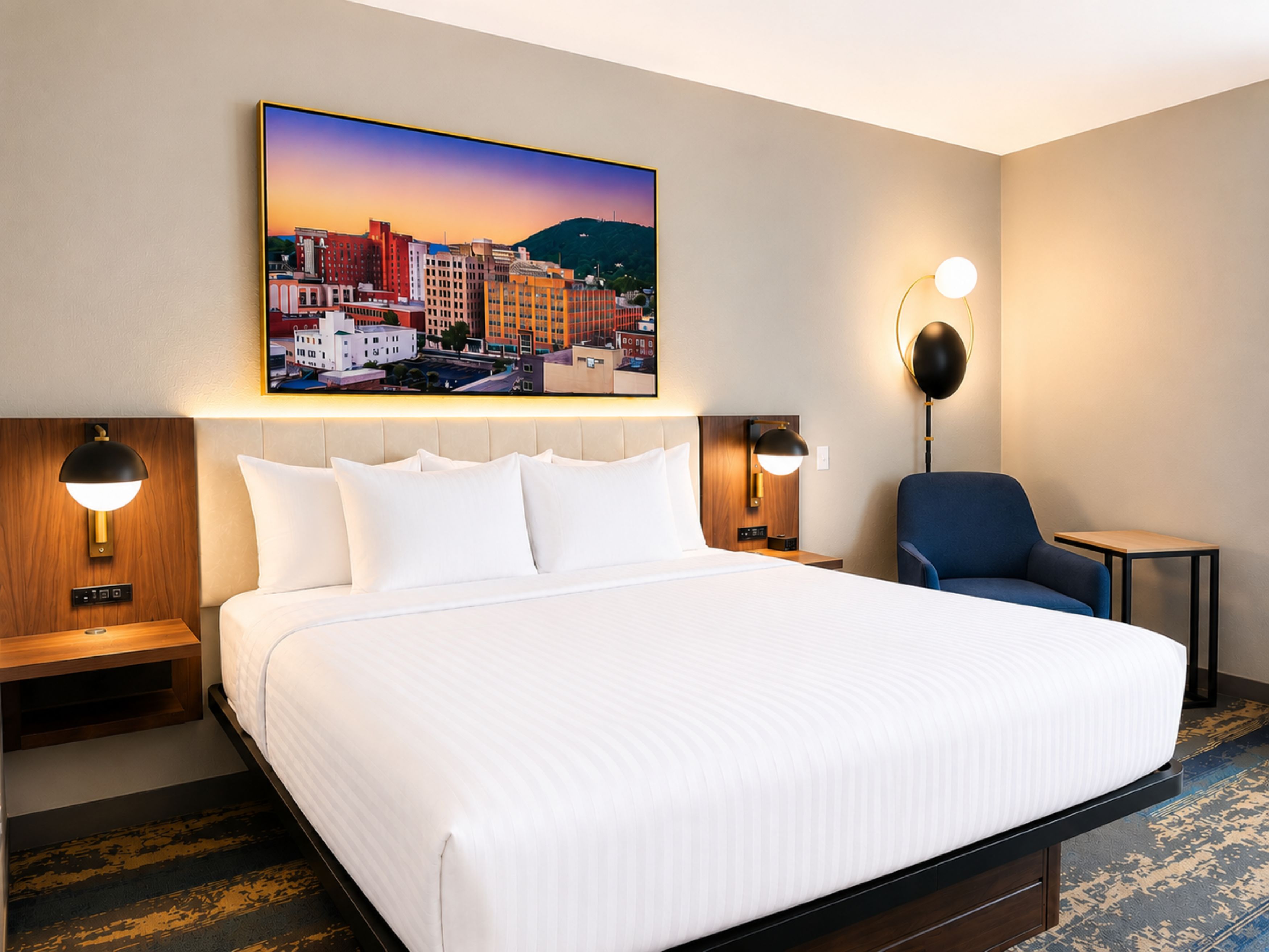 Guest room at the La Quinta Inn & Suites by Wyndham Roanoke Hollins/I-81 in Roanoke, Virginia