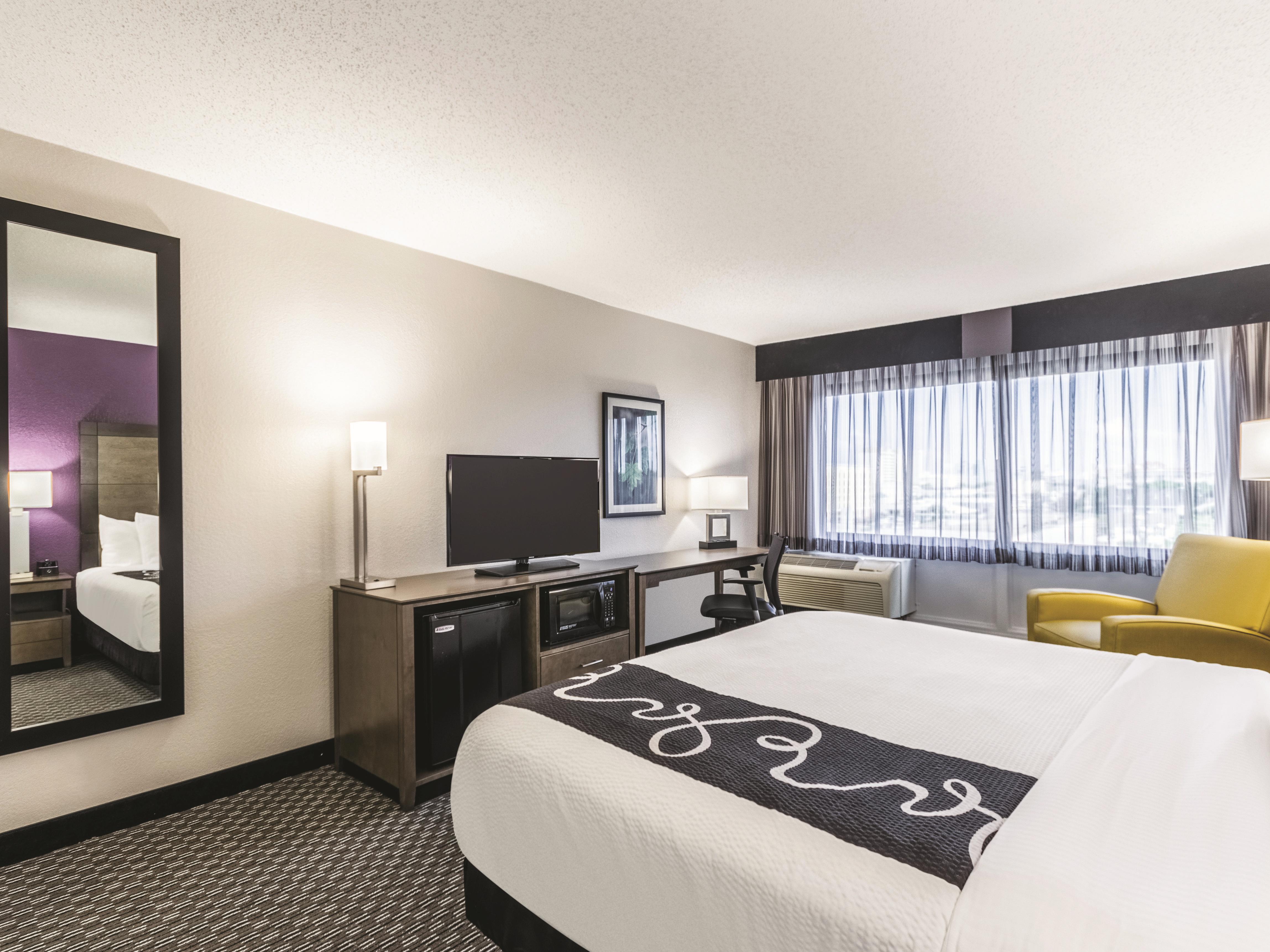 Guest room at the La Quinta Inn & Suites by Wyndham Virginia Beach in Virginia Beach, Virginia