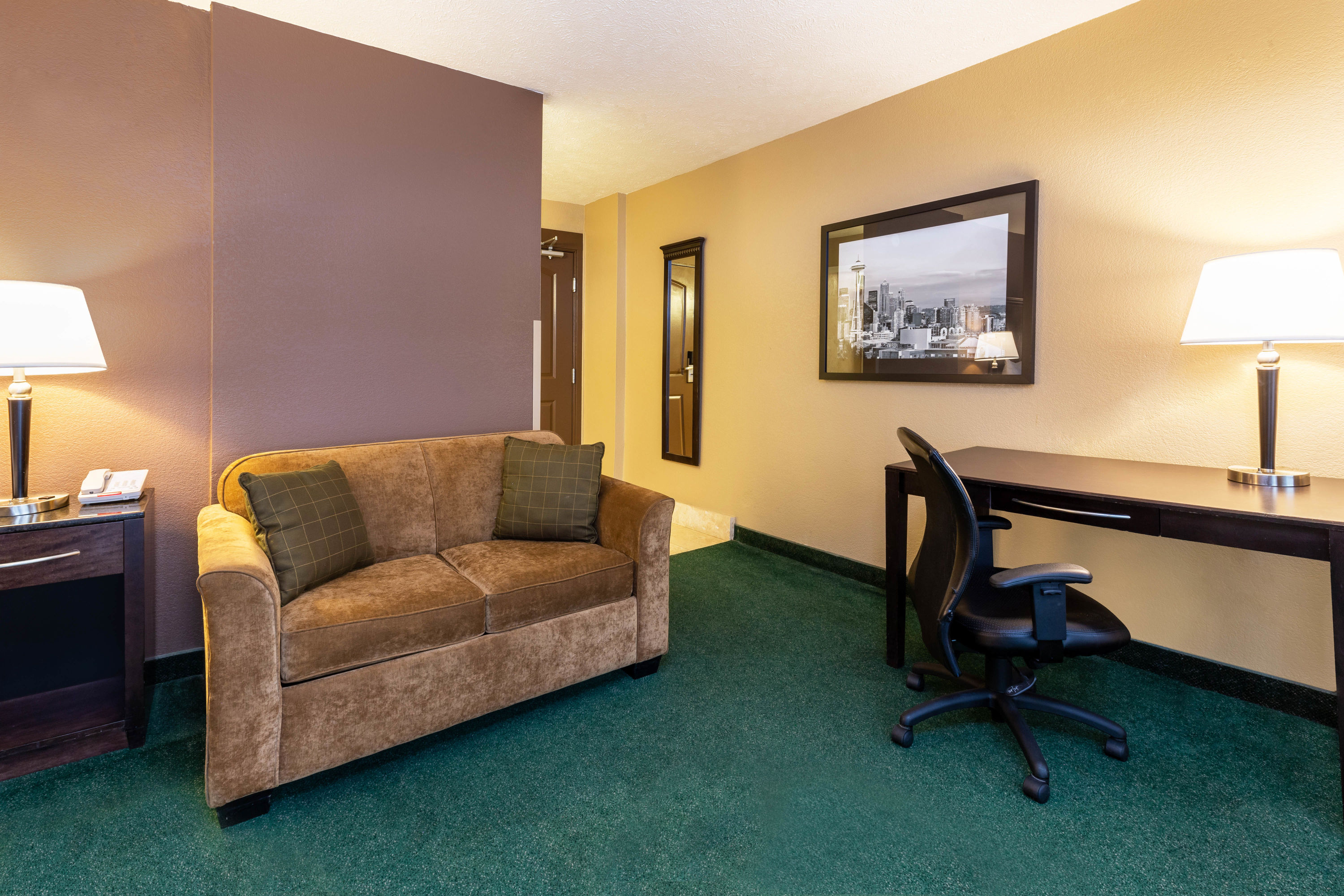 Guest room at the La Quinta Inn & Suites by Wyndham Seattle Downtown in Seattle, Washington