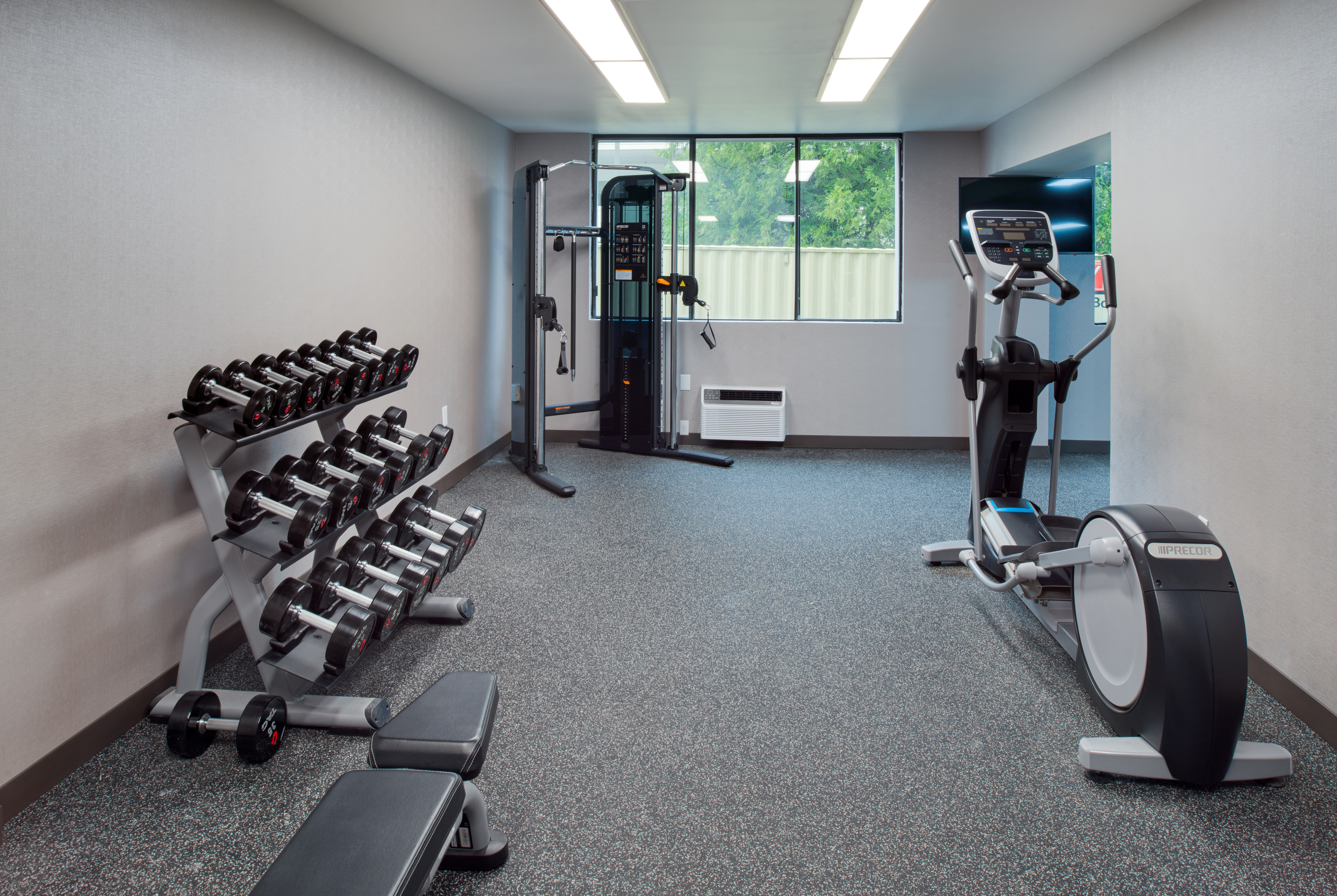 Fitness room at La Quinta Inn & Suites by Wyndham Seattle Sea-Tac Airport in Seattle, Washington