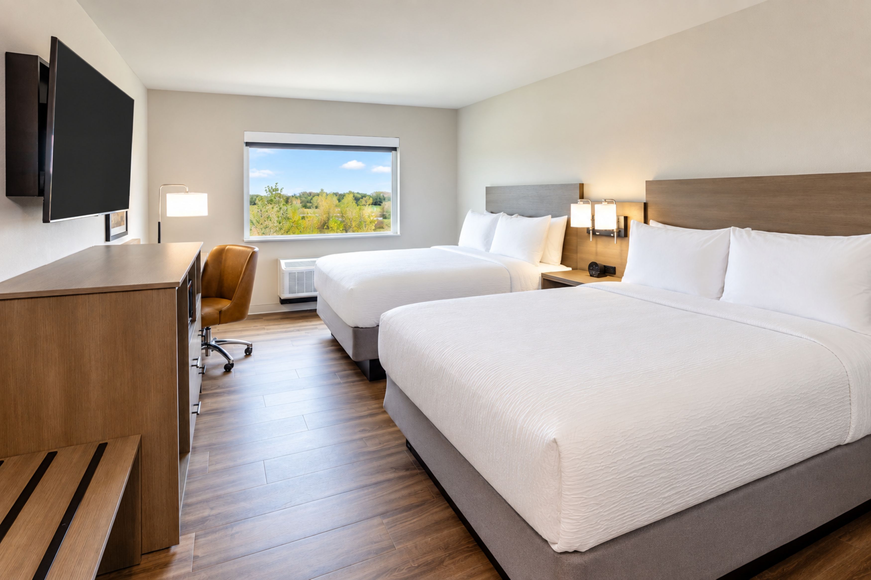 Guest room at the La Quinta Inn & Suites by Wyndham Kaukauna in Kaukauna, Wisconsin