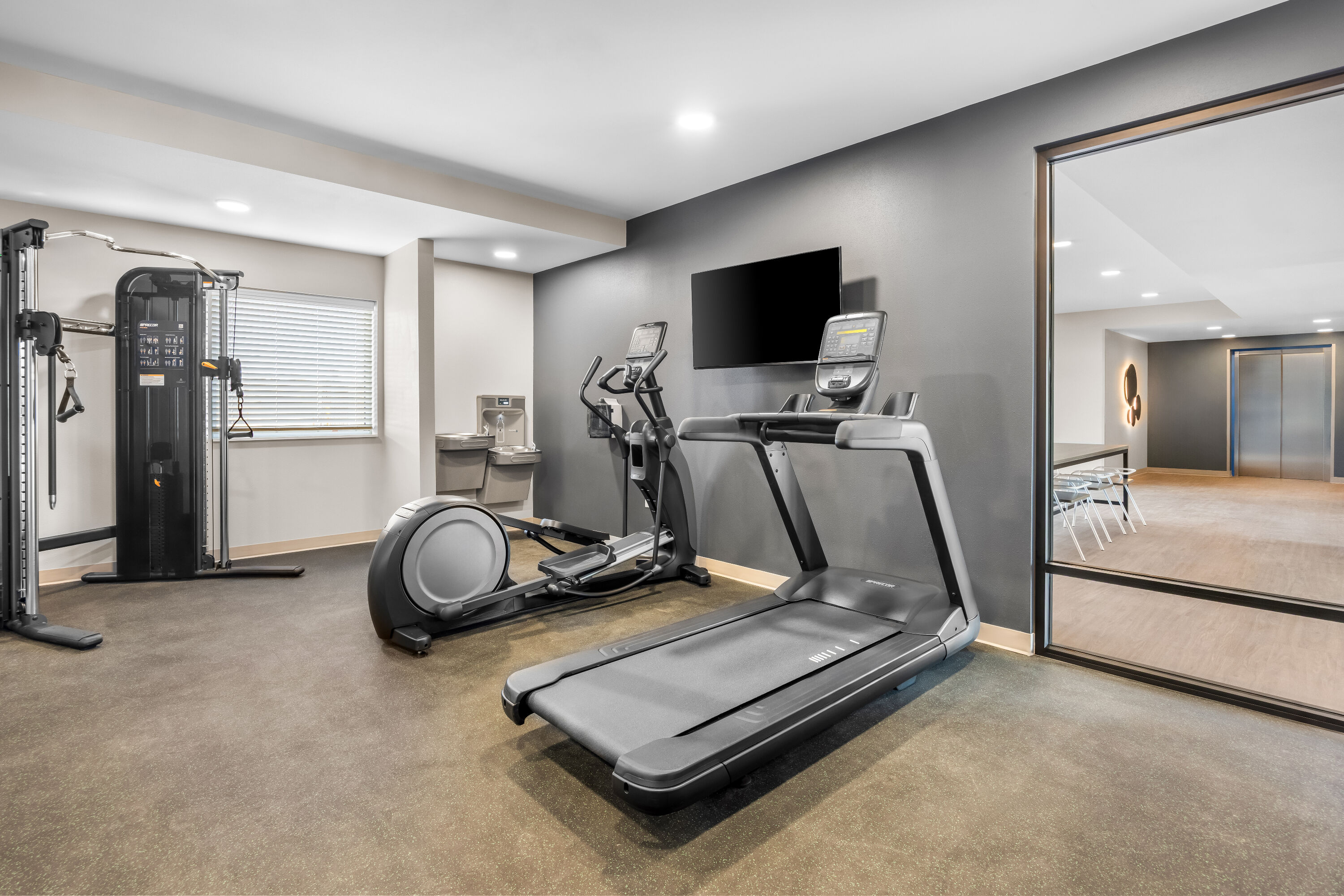 Fitness room at ECHO Suites Extended Stay by Wyndham Colorado Springs Airpt in Colorado Springs, Colorado
