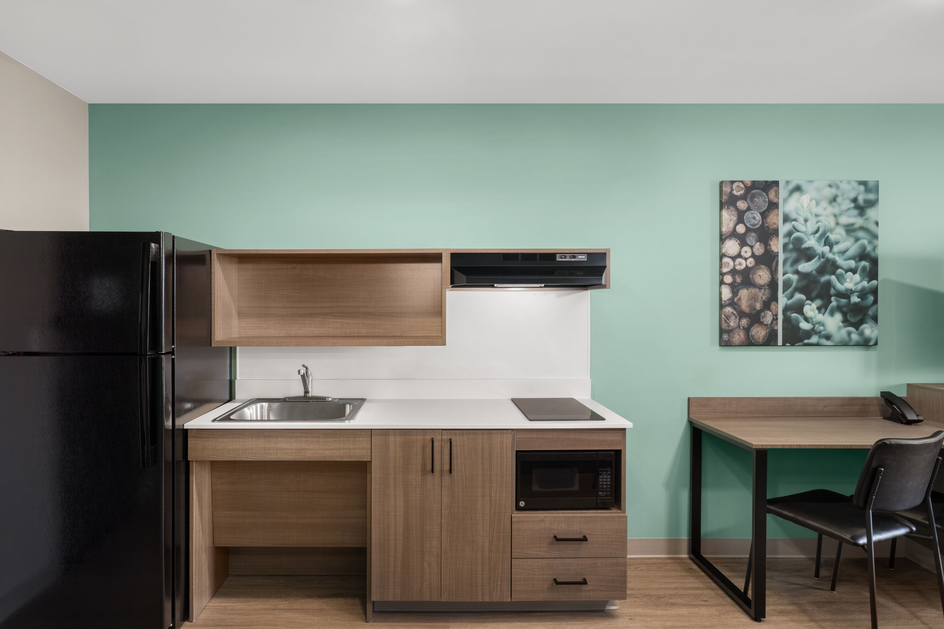Guest room at the ECHO Suites Extended Stay by Wyndham Bozeman in Bozeman, Montana