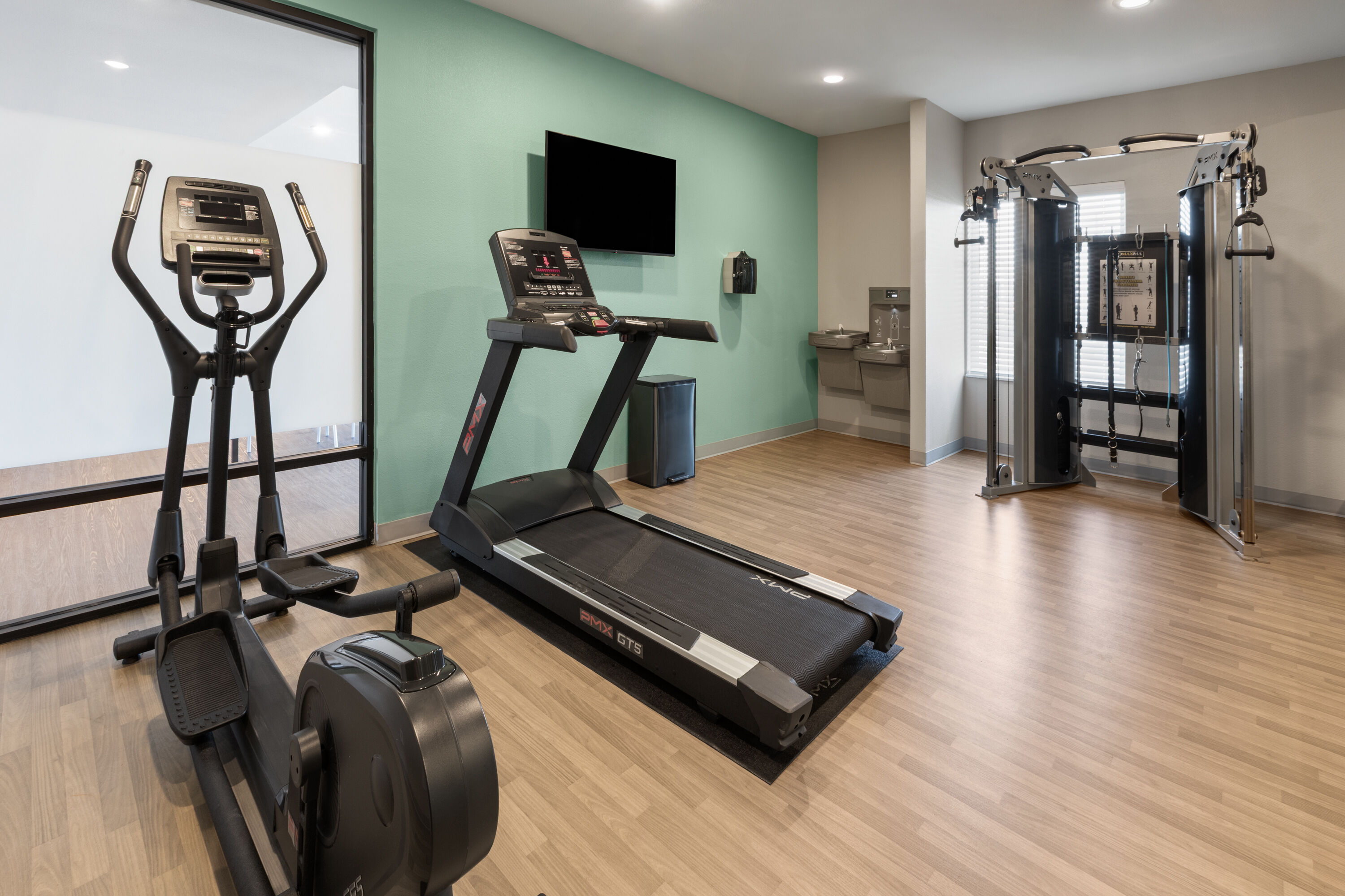 Fitness room at ECHO Suites Extended Stay by Wyndham Houston Katy West in Katy, Texas