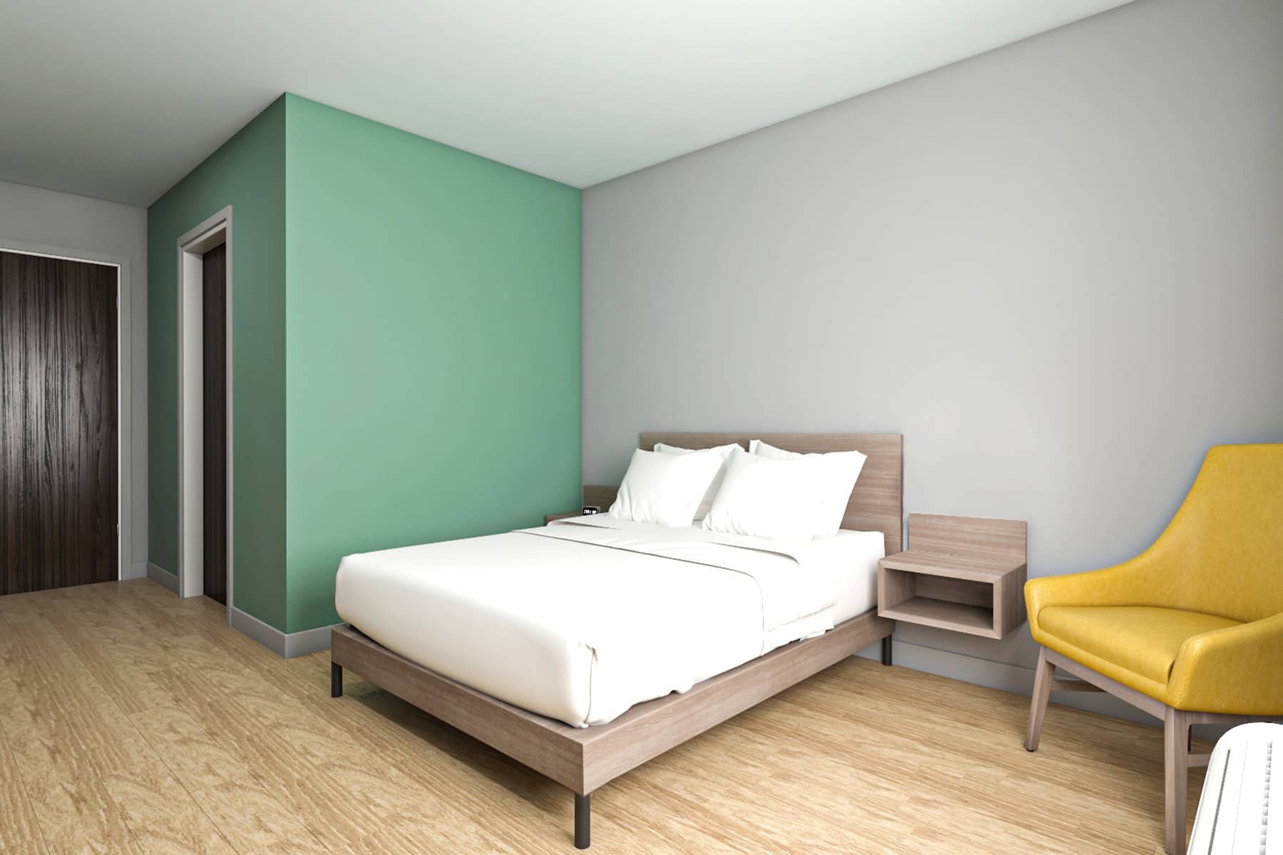 Guest room at the ECHO Suites Extended Stay by Wyndham Houston Katy West in Katy, Texas